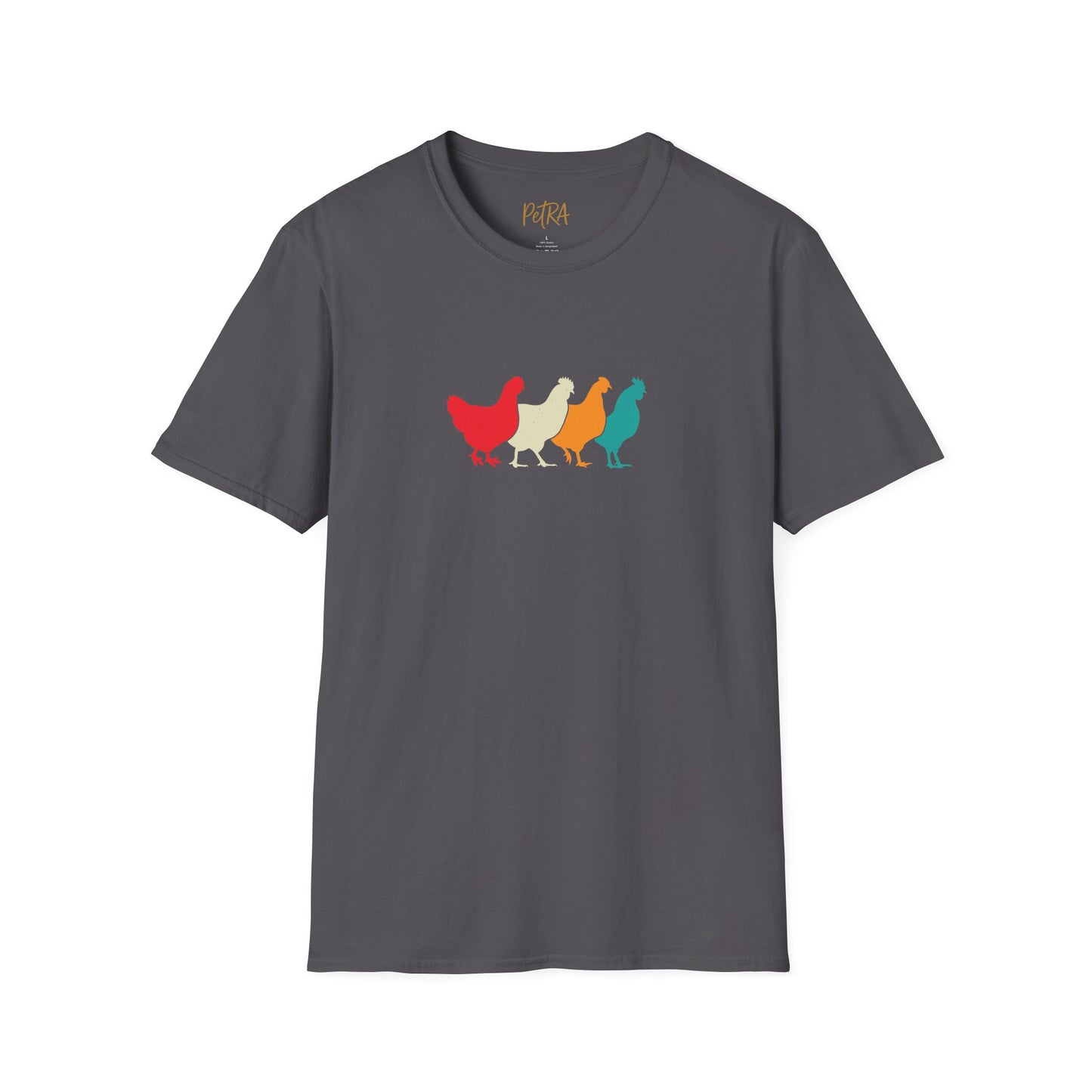 Chicken Parade Tee – Retro Silhouette Farm Design – Unisex Fit