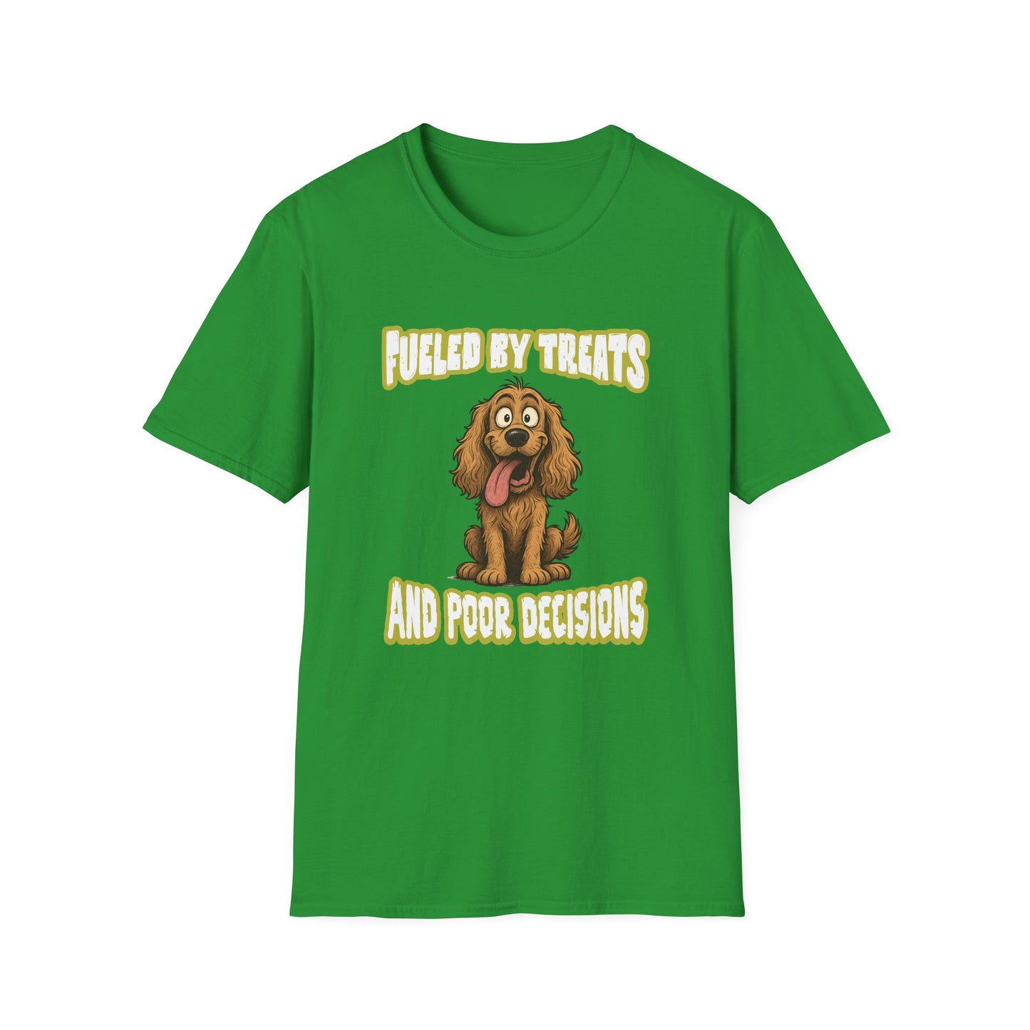 Cocker Spaniel T Shirt – 'Fueled by Treats & Poor Decisions' Cartoon Design – Unisex Fit