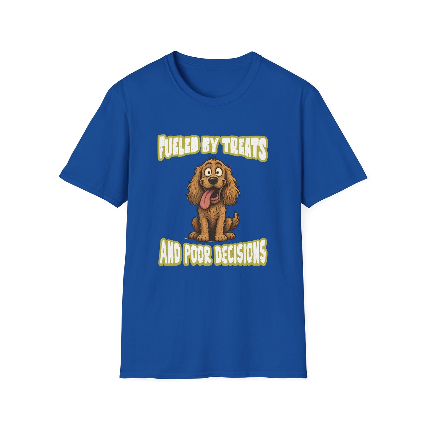 Cocker Spaniel T Shirt – 'Fueled by Treats & Poor Decisions' Cartoon Design – Unisex Fit