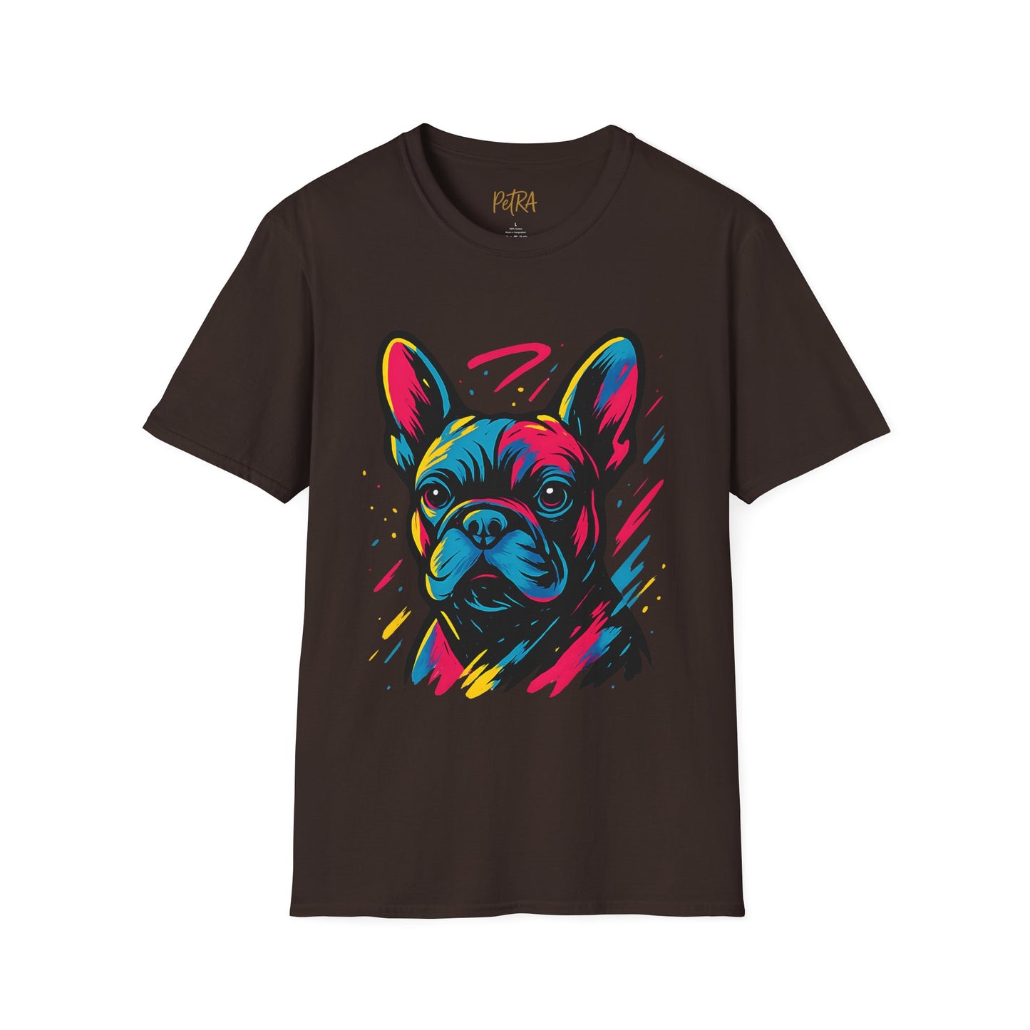 French Bulldog T Shirt – Neon Pop Art Portrait – Unisex Fit