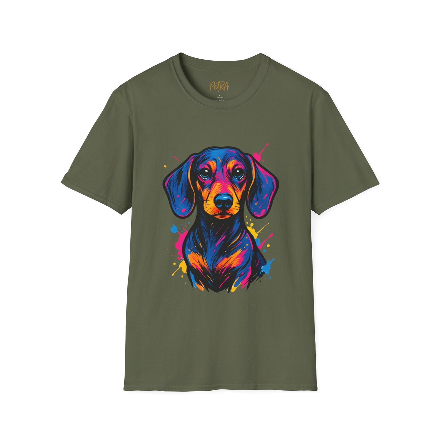 Dachshund T Shirt – Neo Pop Art Head Portrait – Unisex Fit