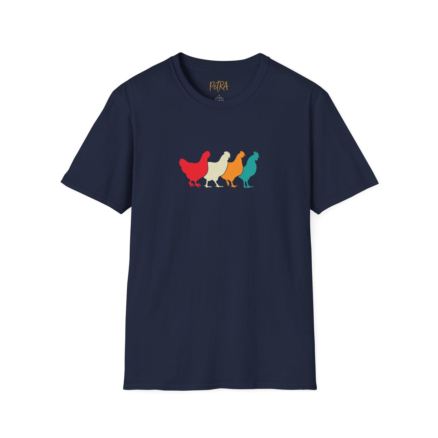 Chicken Parade Tee – Retro Silhouette Farm Design – Unisex Fit