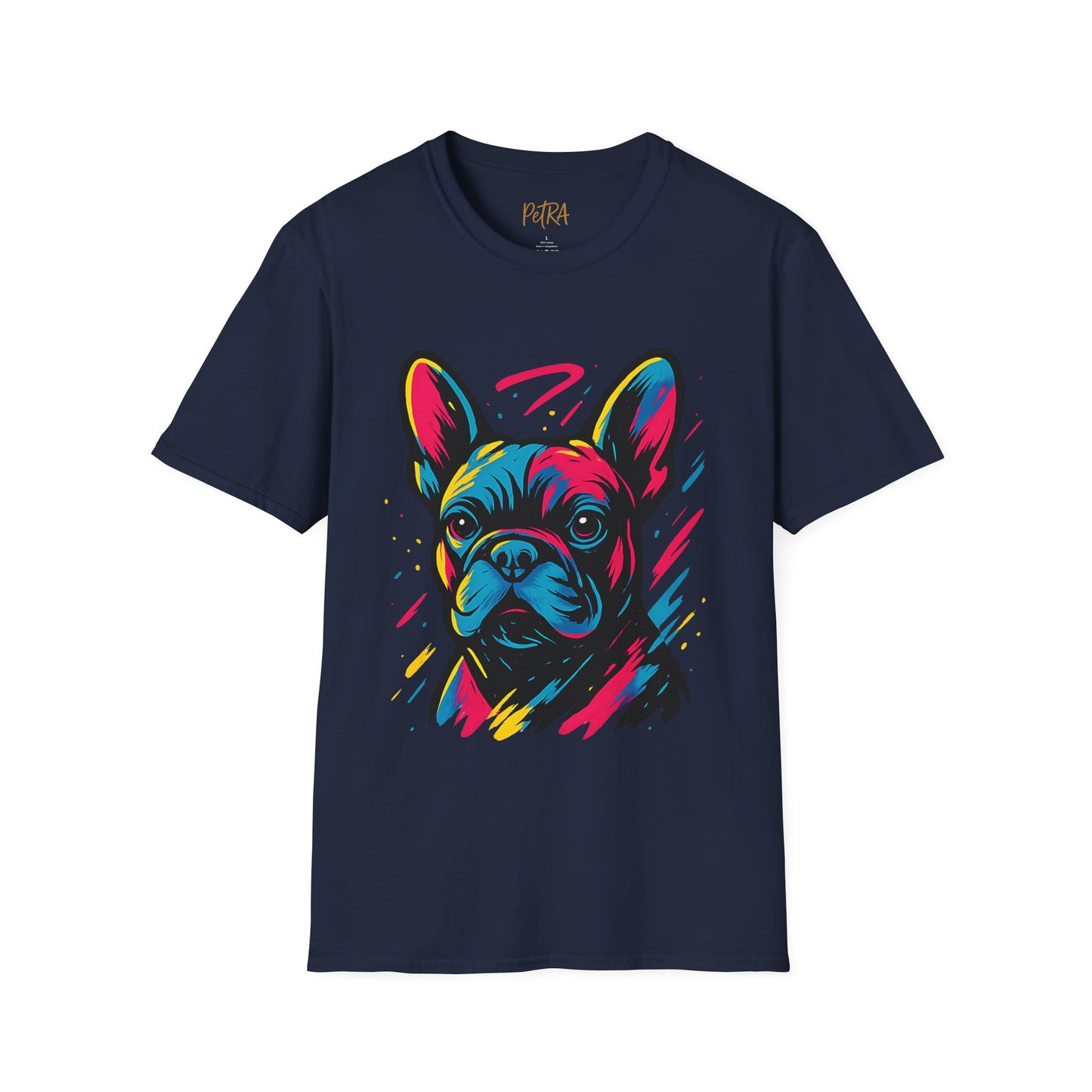 French Bulldog T Shirt – Neon Pop Art Portrait – Unisex Fit
