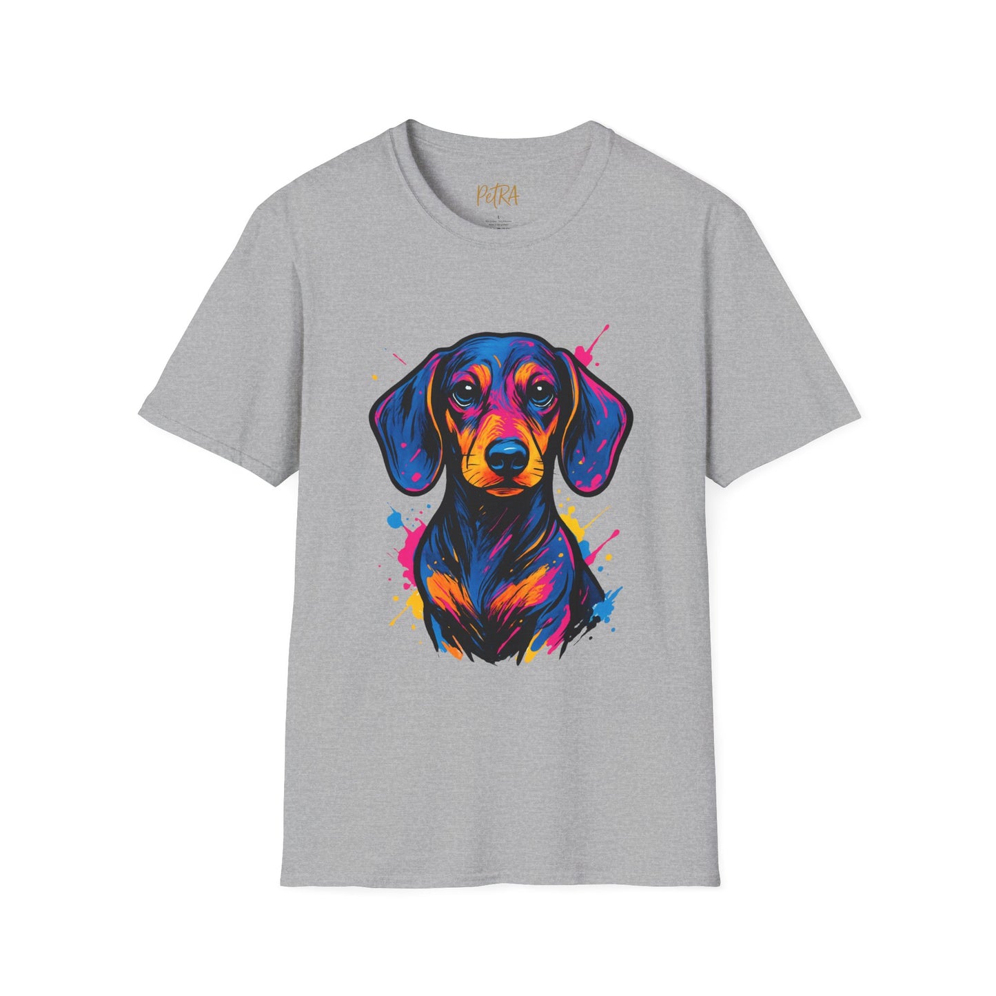 Dachshund T Shirt – Neo Pop Art Head Portrait – Unisex Fit