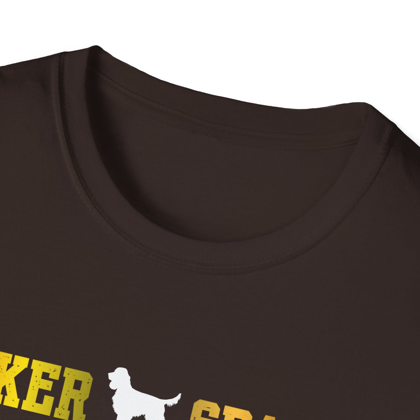 Cocker Spaniel T Shirt – 'Cocker Spaniel Dad' Block Silhouette – Unisex Fit