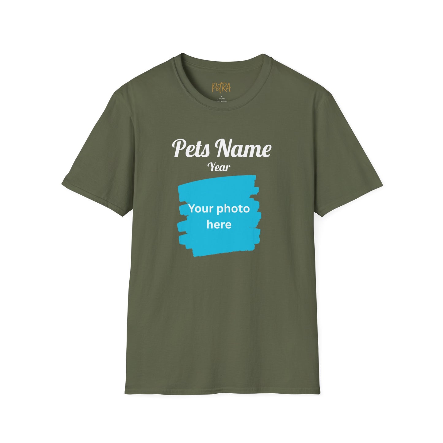 Custom Pet Photo T Shirt – Basic Upload & Text – Unisex Fit