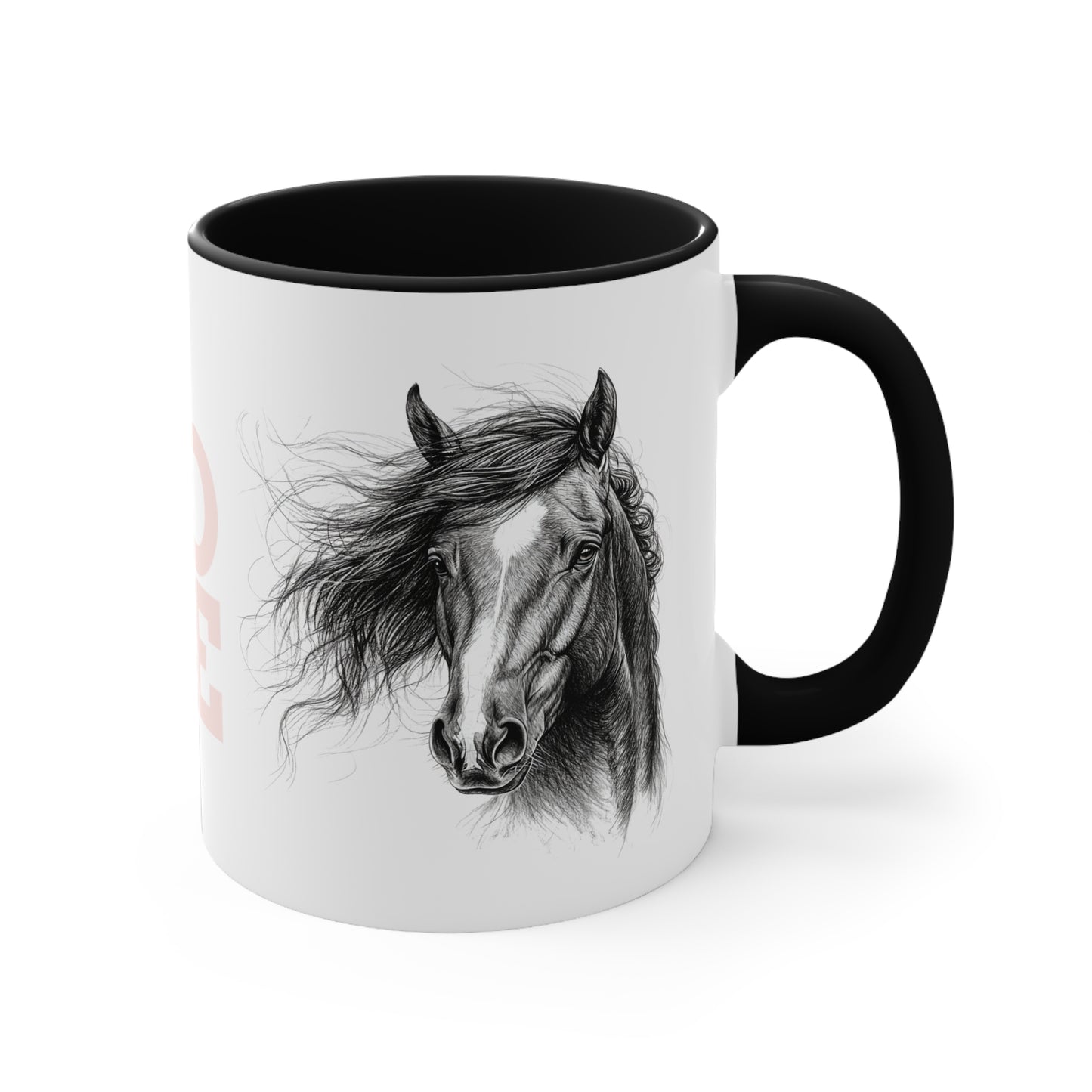 LOVE Horse Mug – Soft Script & Sketch Design – 11oz