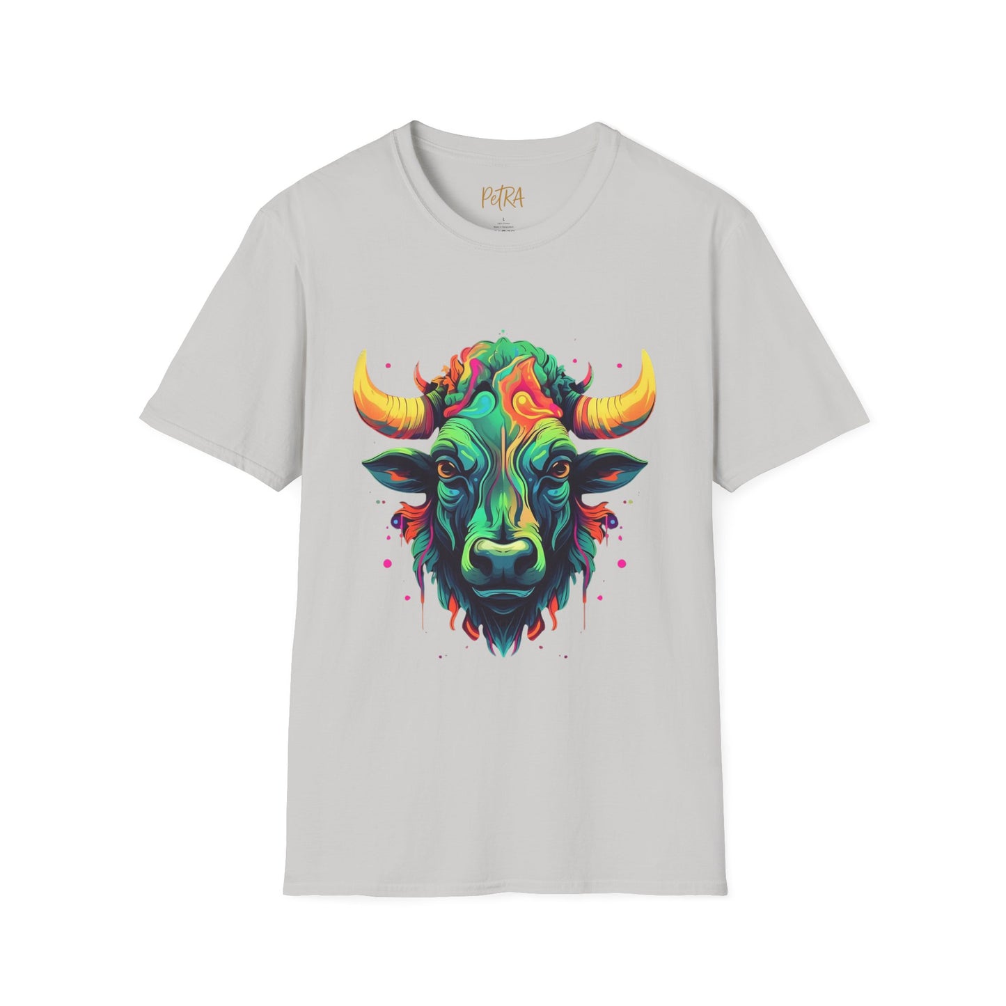 Bull Head Tee – 'Neon Country' Art Design – Unisex Fit