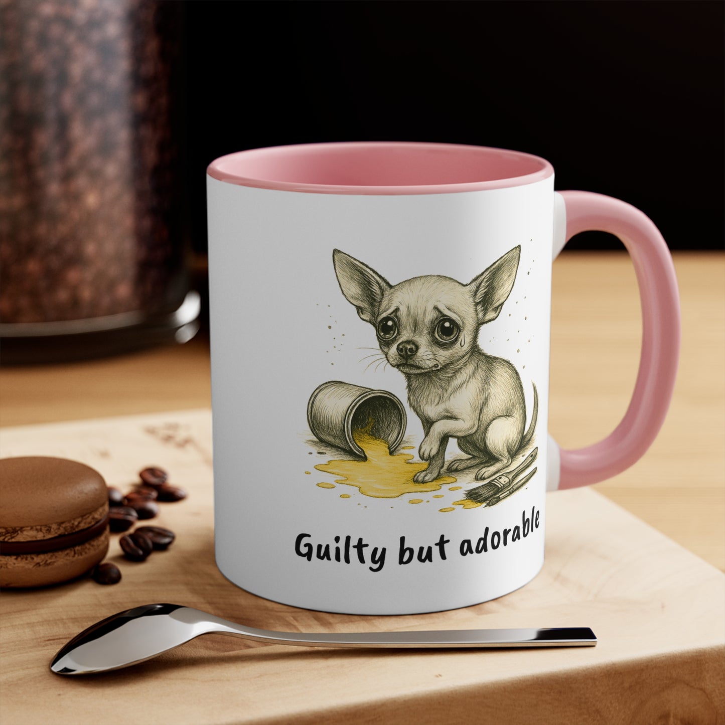 Chihuahua Mug – 'Guilty but Adorable' Sketch Design – 11oz