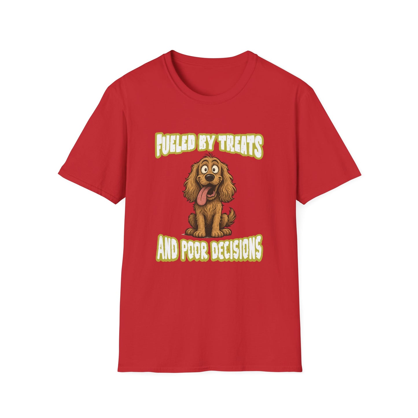 Cocker Spaniel T Shirt – 'Fueled by Treats & Poor Decisions' Cartoon Design – Unisex Fit
