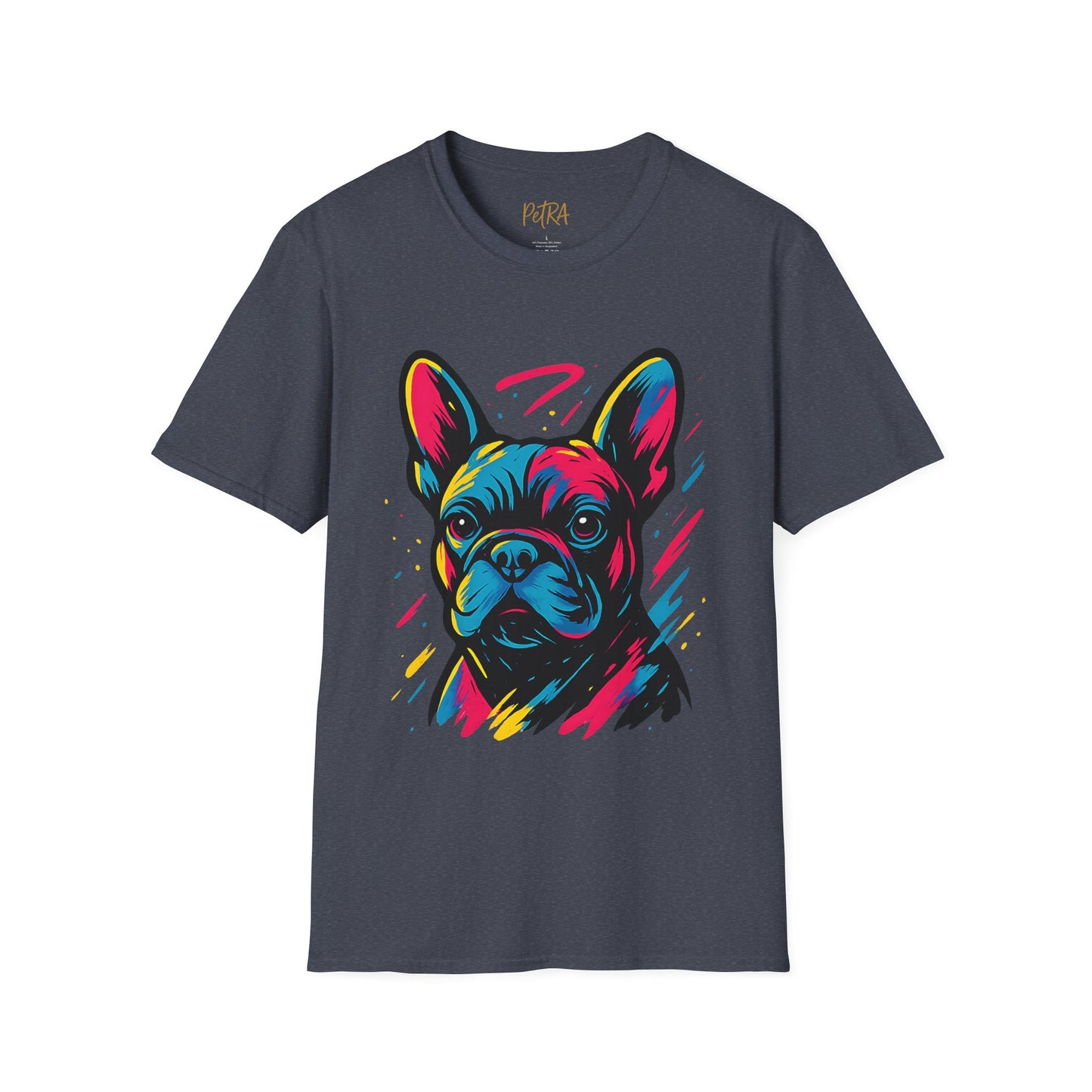 French Bulldog T Shirt – Neon Pop Art Portrait – Unisex Fit