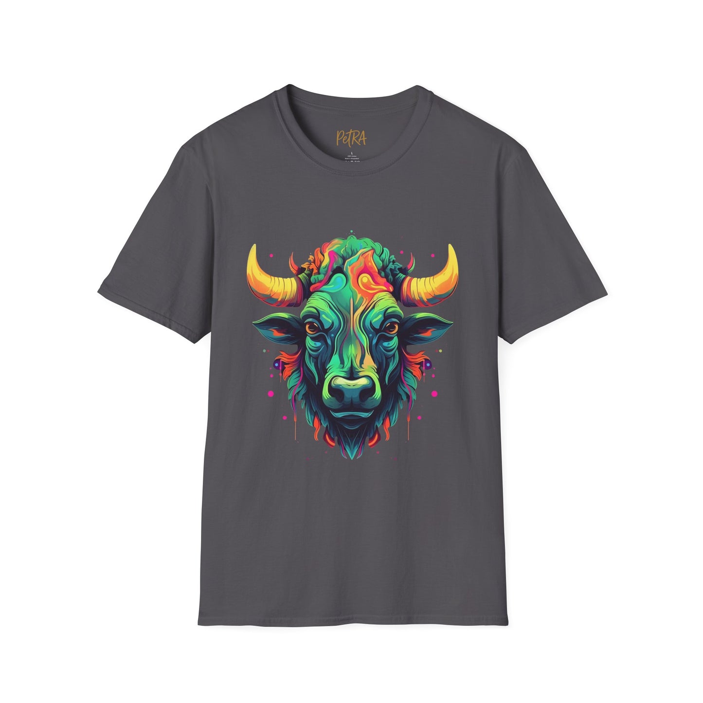 Bull Head Tee – 'Neon Country' Art Design – Unisex Fit
