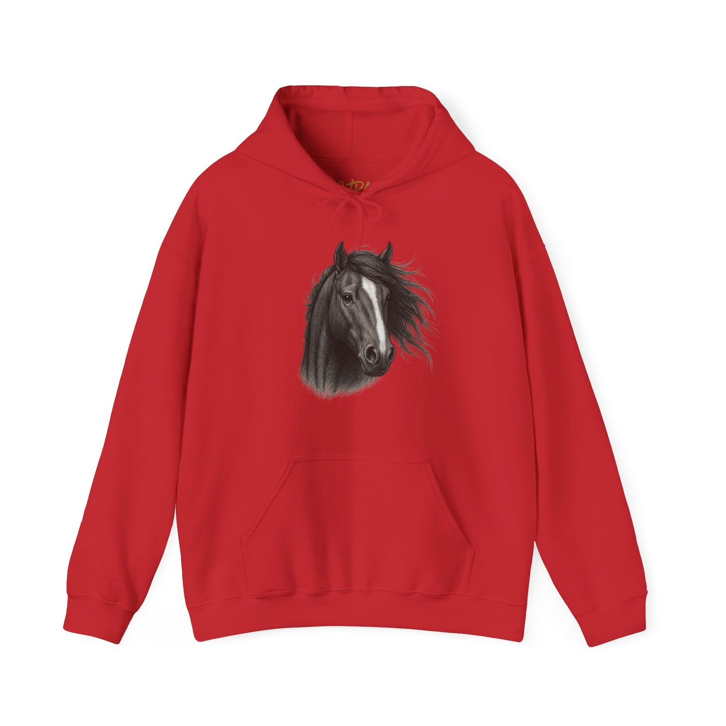 Horse Hoodie – 'Windblown Grace' Sketch Portrait Design – Unisex Fit