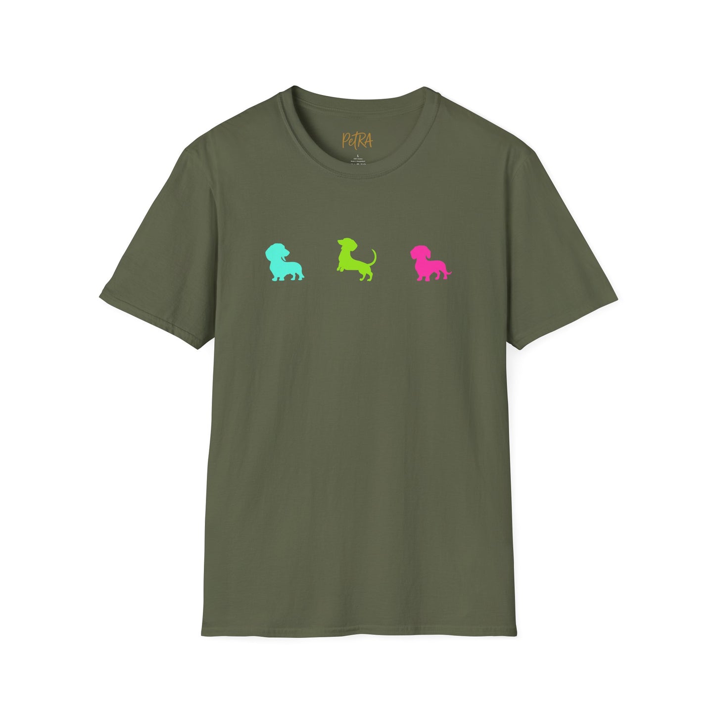Dachshund T Shirt – Colorful Silhouette Design – Unisex Fit