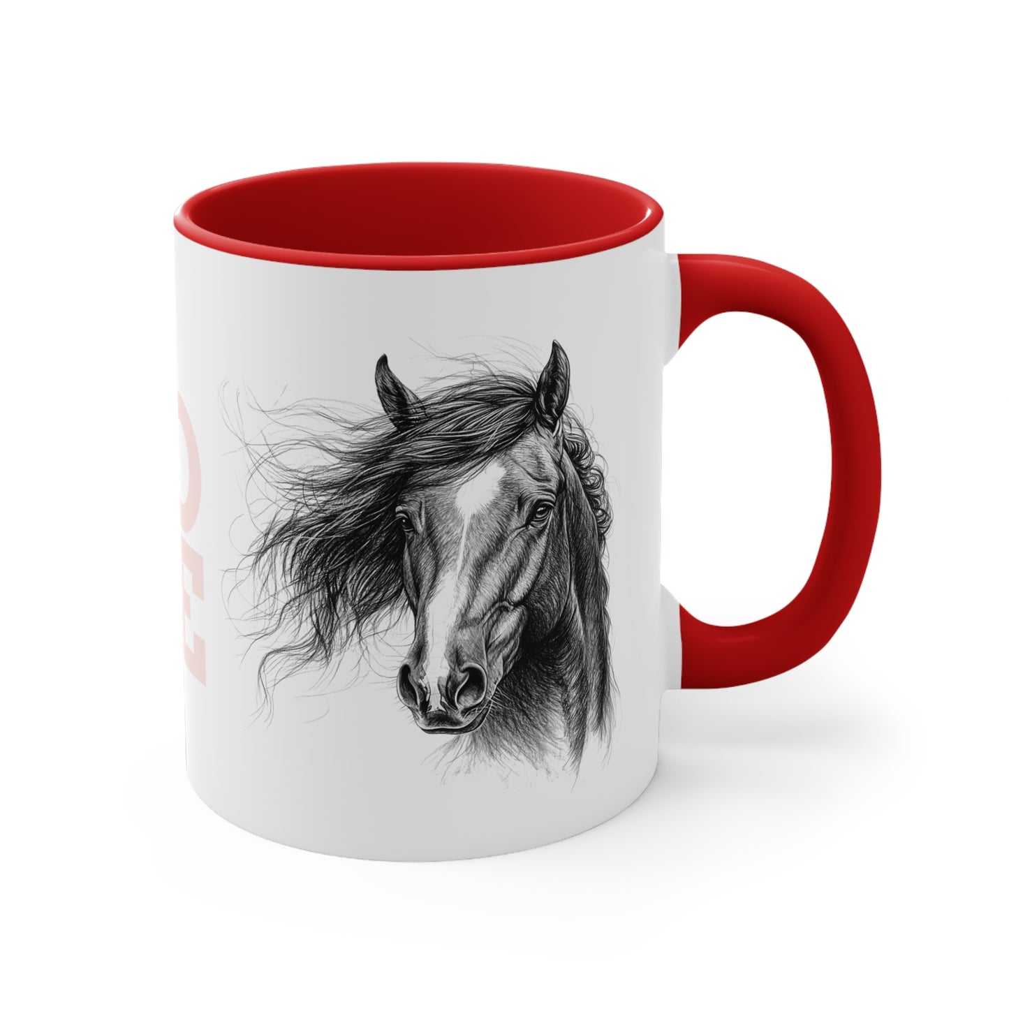 LOVE Horse Mug – Soft Script & Sketch Design – 11oz
