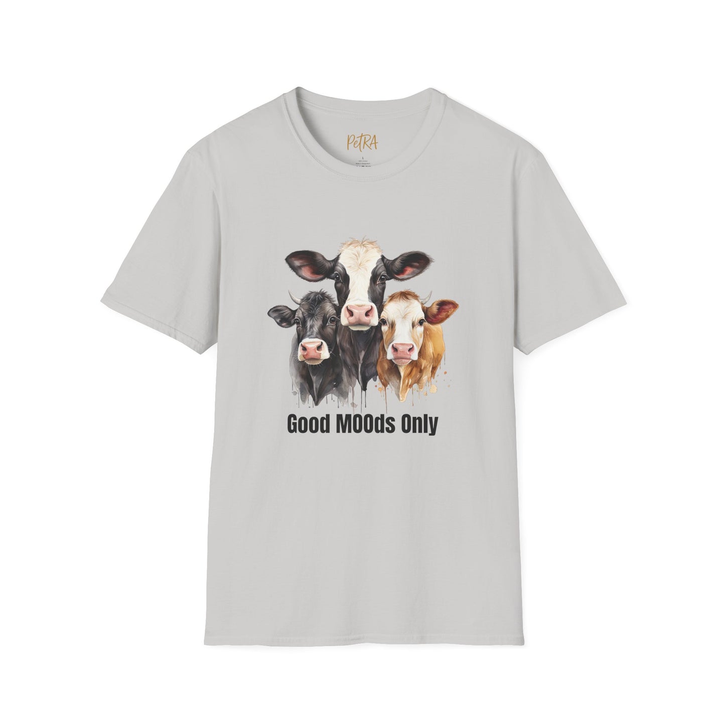 Cow Trio Tee – 'Good MOODs Only' Funny Farm Quote – Unisex Fit