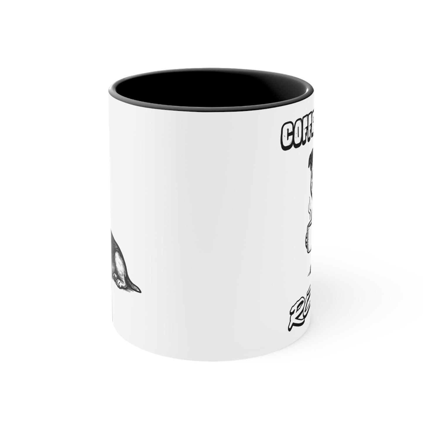 Staffy Mug – 'Coffee Chaos Repeat' Design – 11oz Accent