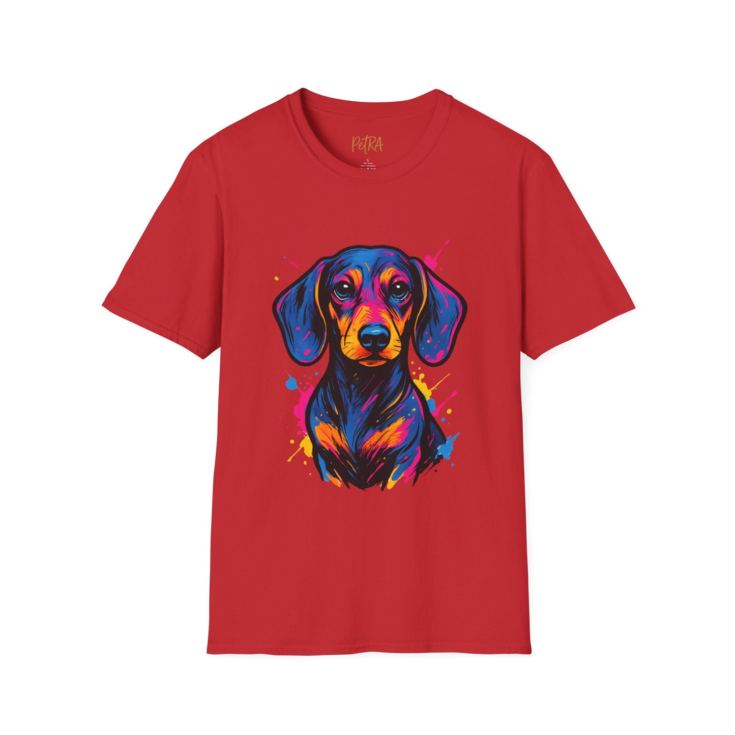 Dachshund T Shirt – Neo Pop Art Head Portrait – Unisex Fit