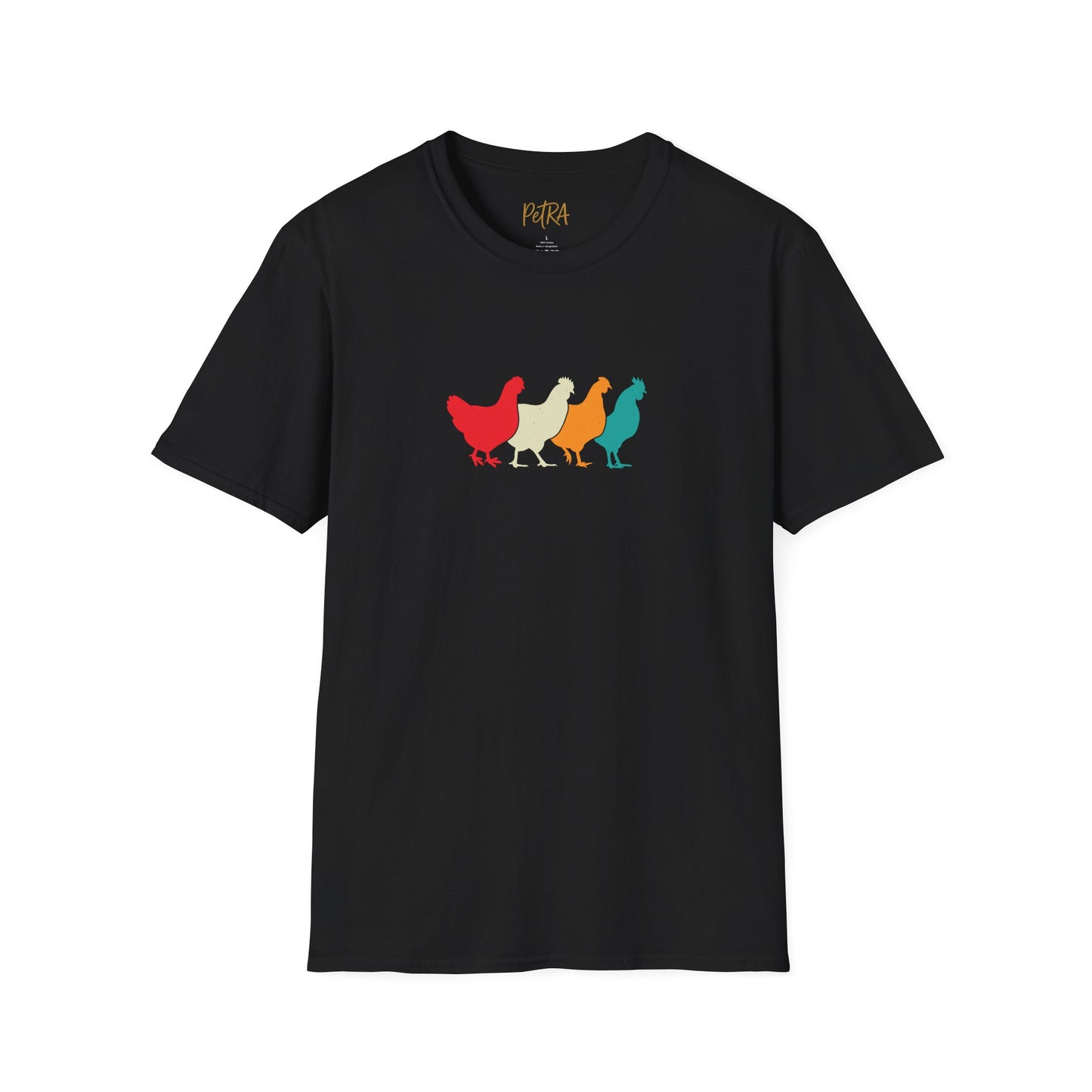 Chicken Parade Tee – Retro Silhouette Farm Design – Unisex Fit