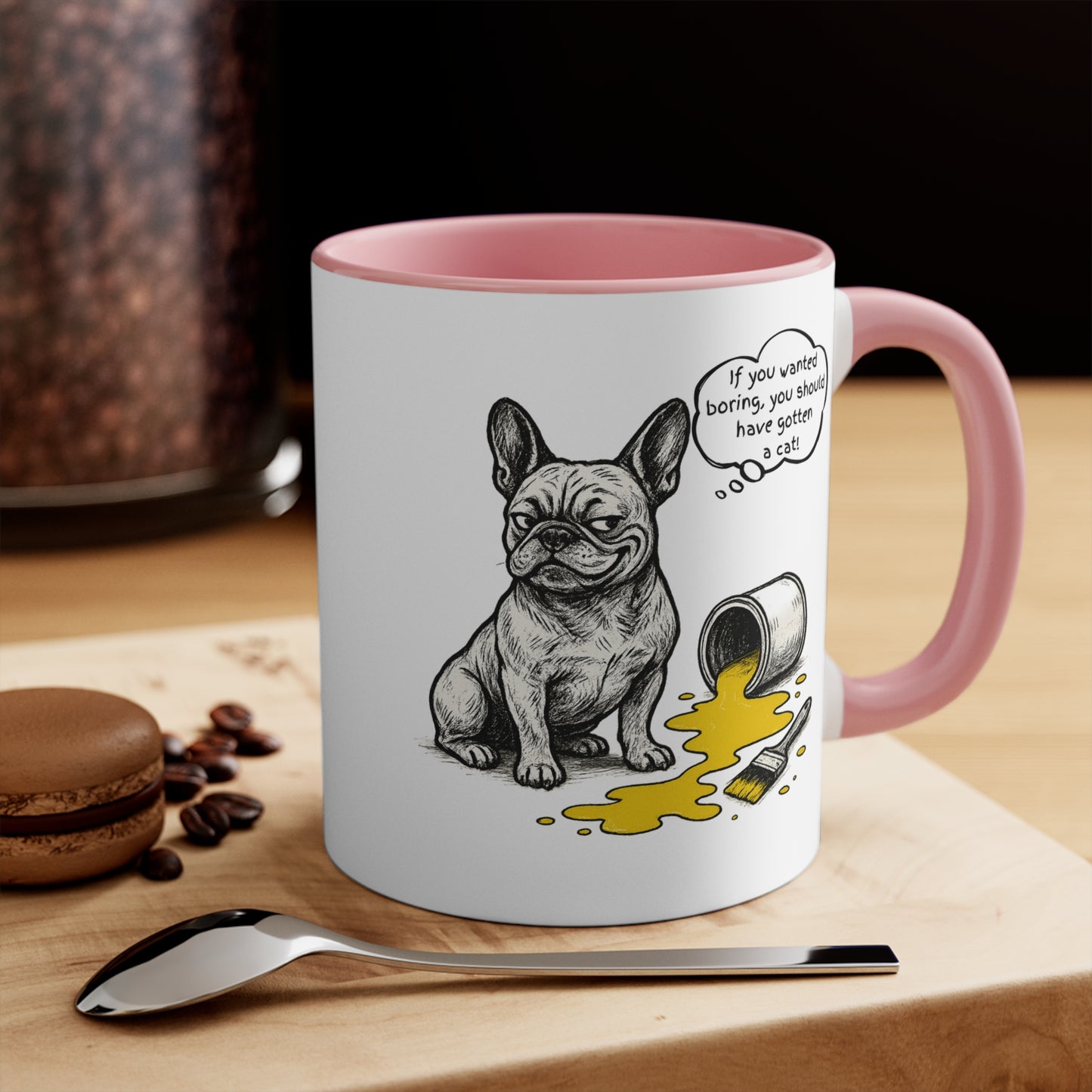 Frenchie Mug – 'If You Wanted Boring' Sketch Design – 11oz