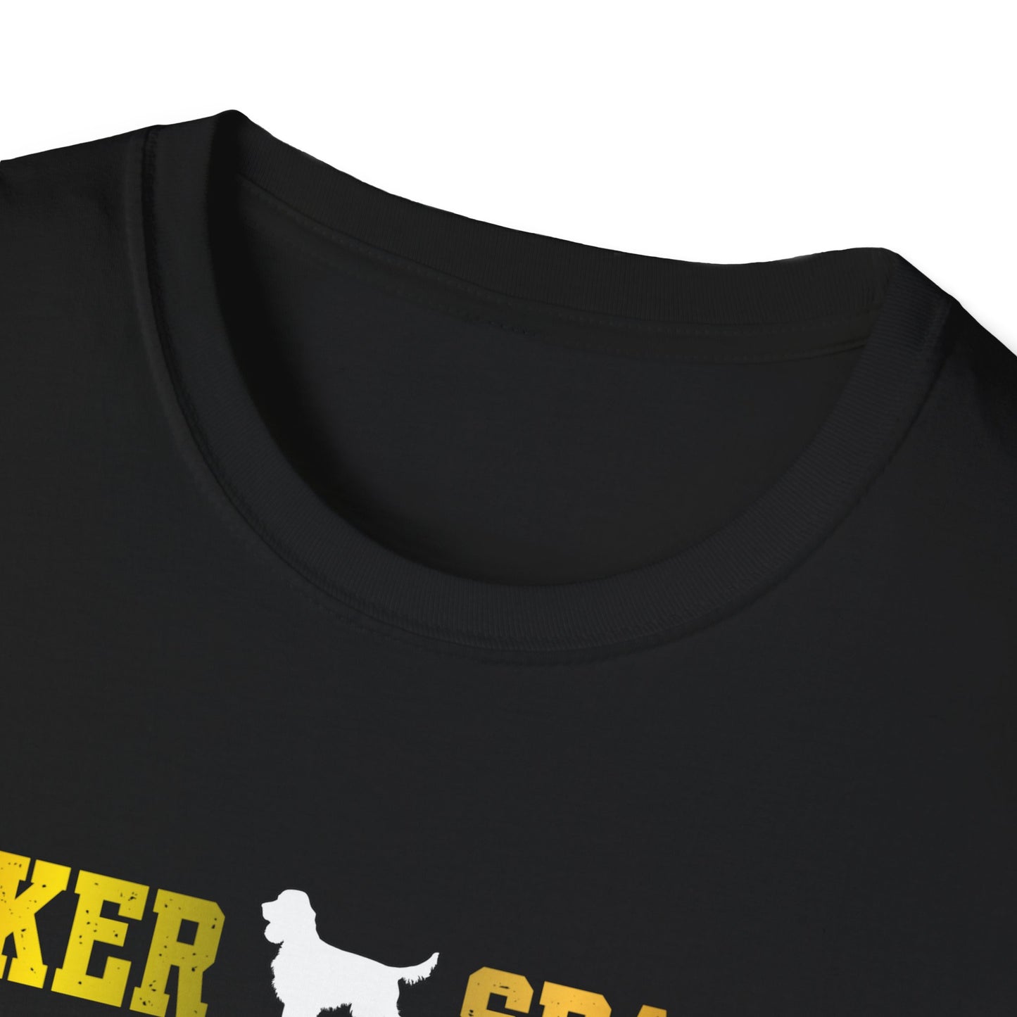 Cocker Spaniel T Shirt – 'Cocker Spaniel Dad' Block Silhouette – Unisex Fit