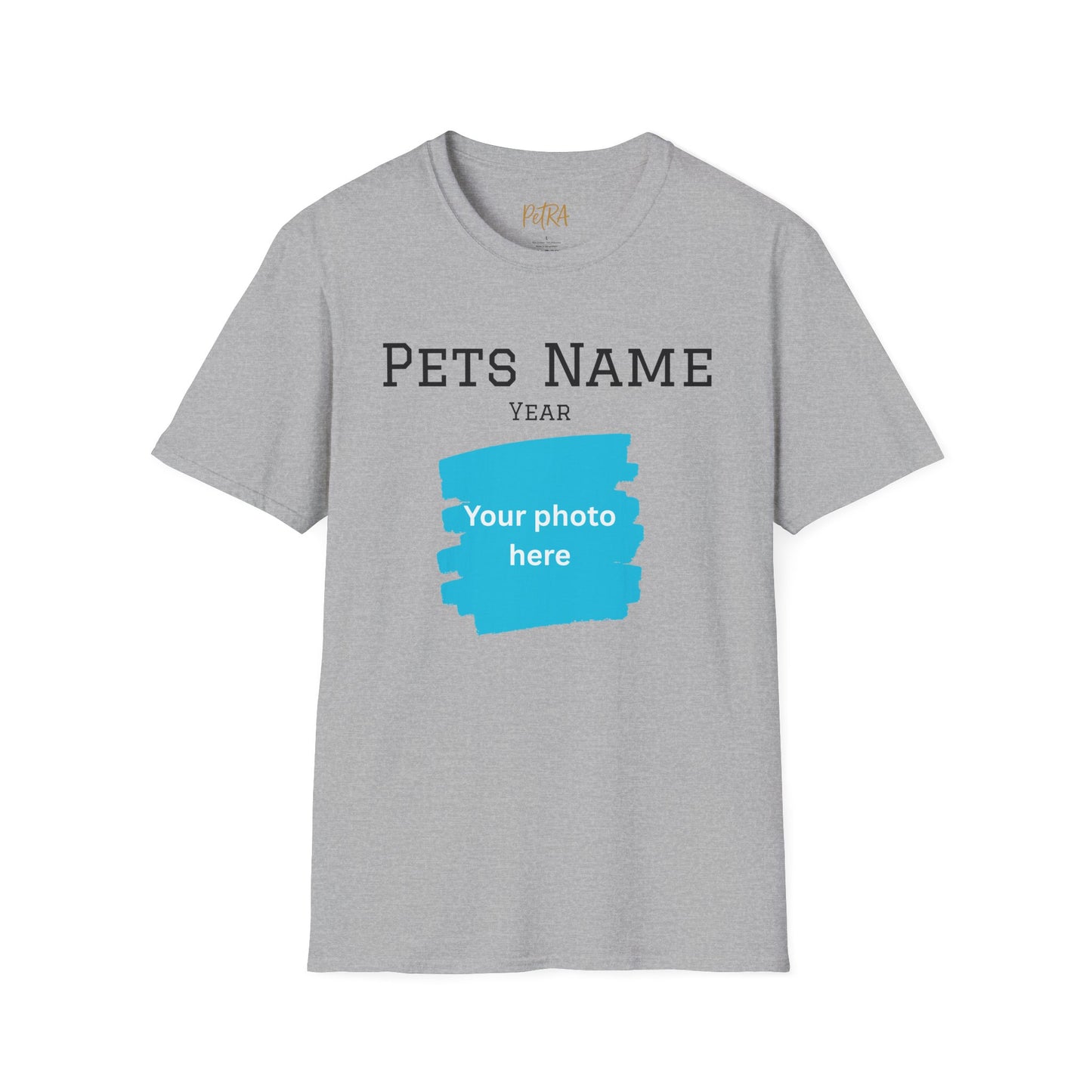 Custom Pet Photo T Shirt – Basic Upload & Text – Unisex Fit