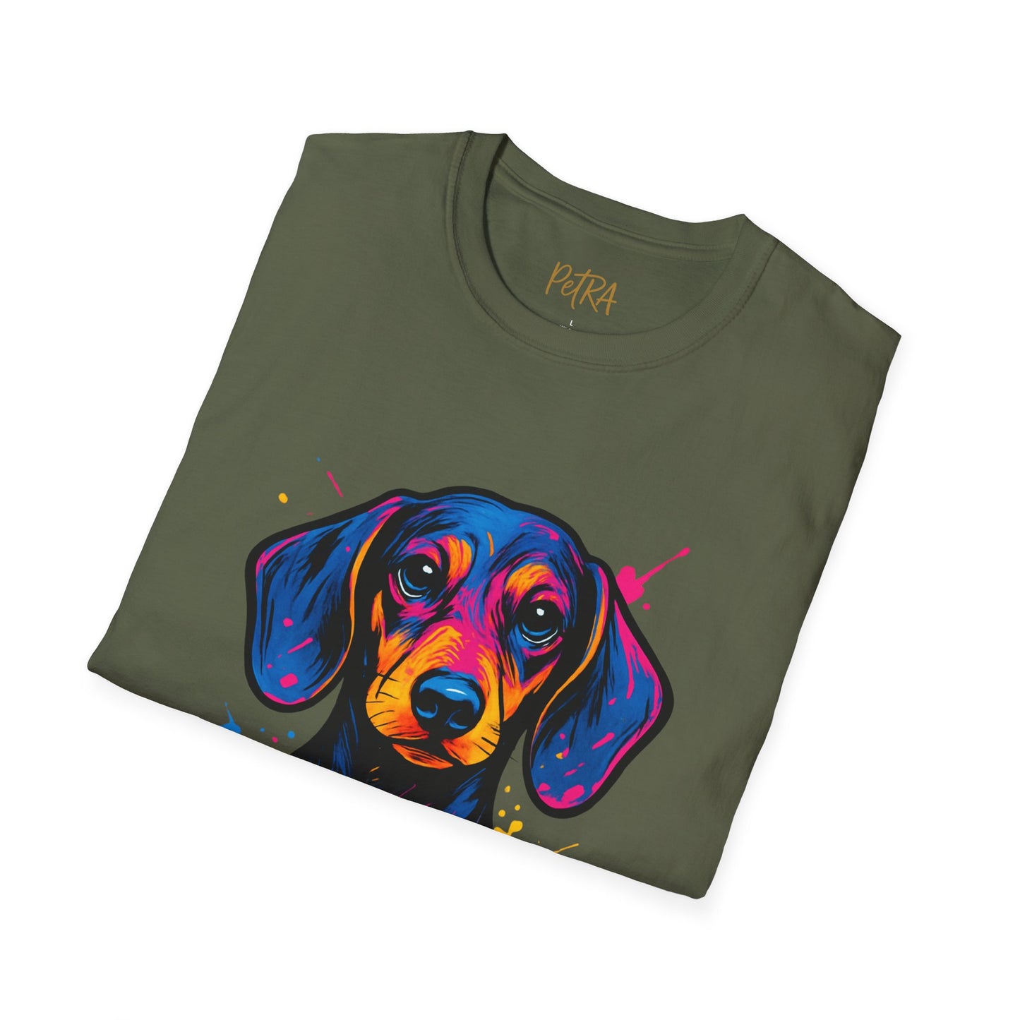 Dachshund T Shirt – Neo Pop Art Head Portrait – Unisex Fit
