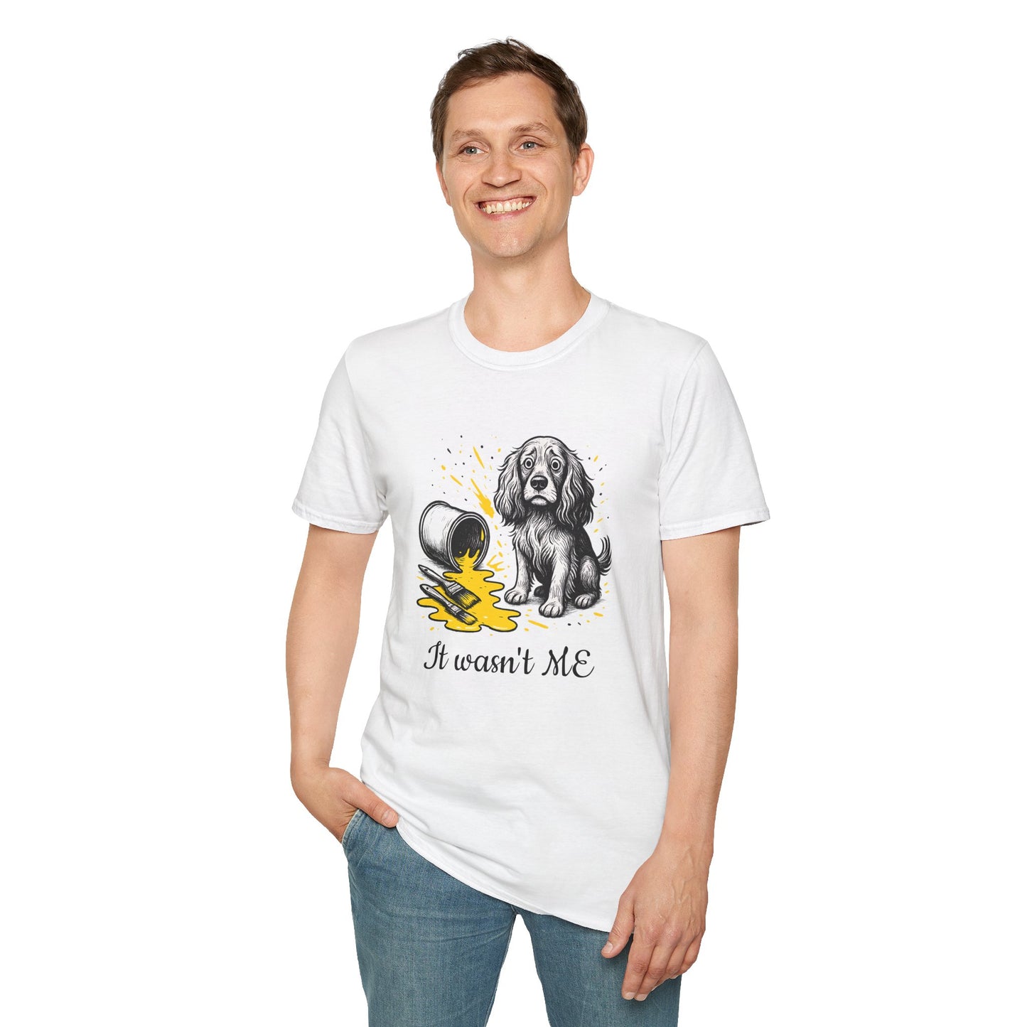 Cocker Spaniel T Shirt – Spilled Paint Design – Unisex Fit