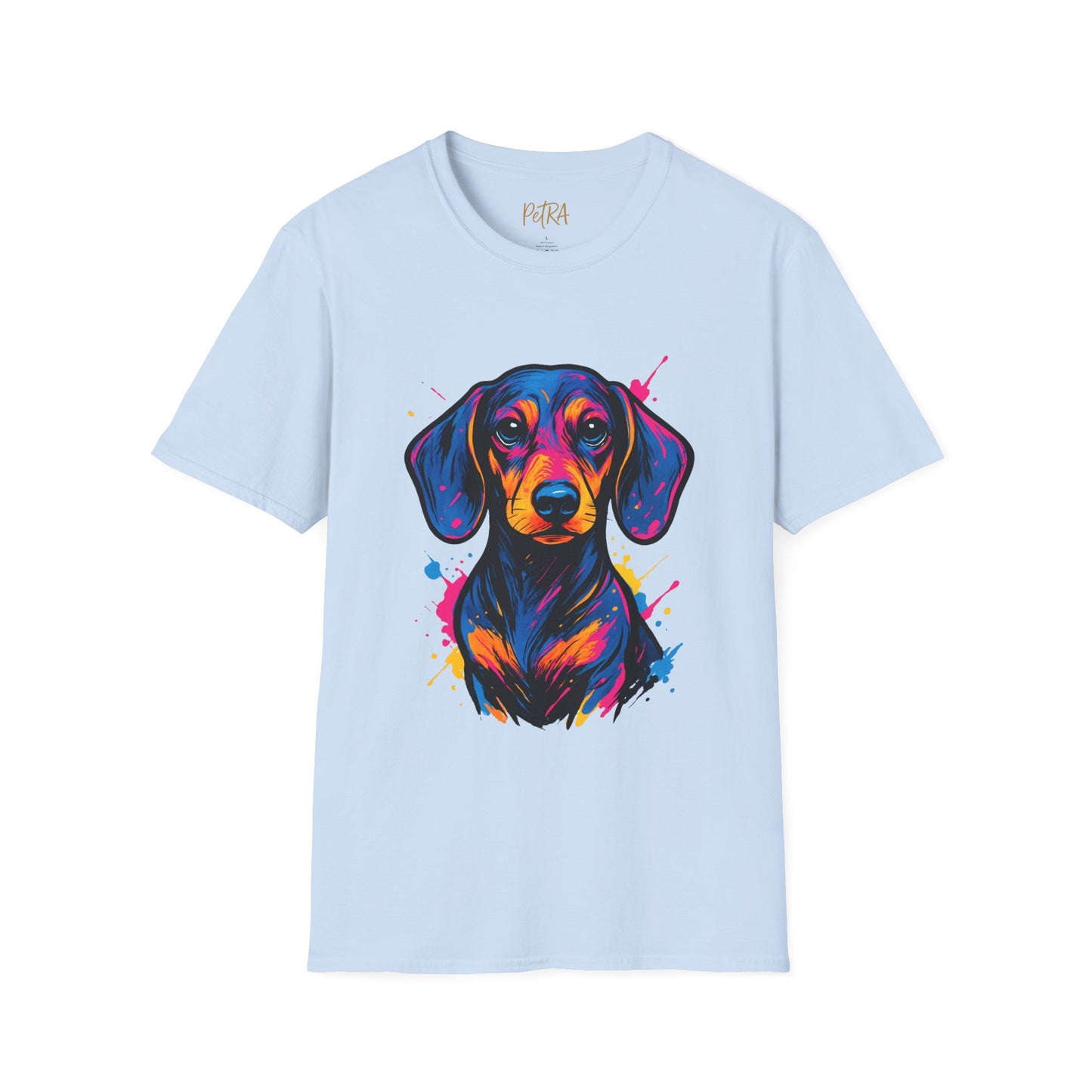 Dachshund T Shirt – Neo Pop Art Head Portrait – Unisex Fit
