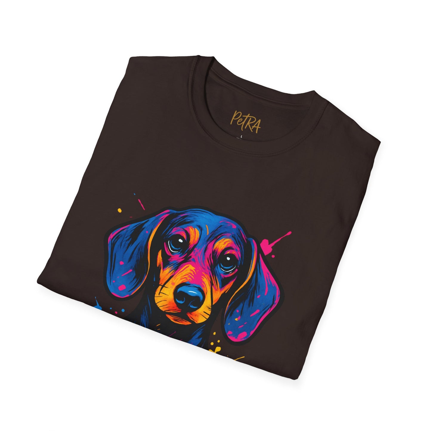 Dachshund T Shirt – Neo Pop Art Head Portrait – Unisex Fit