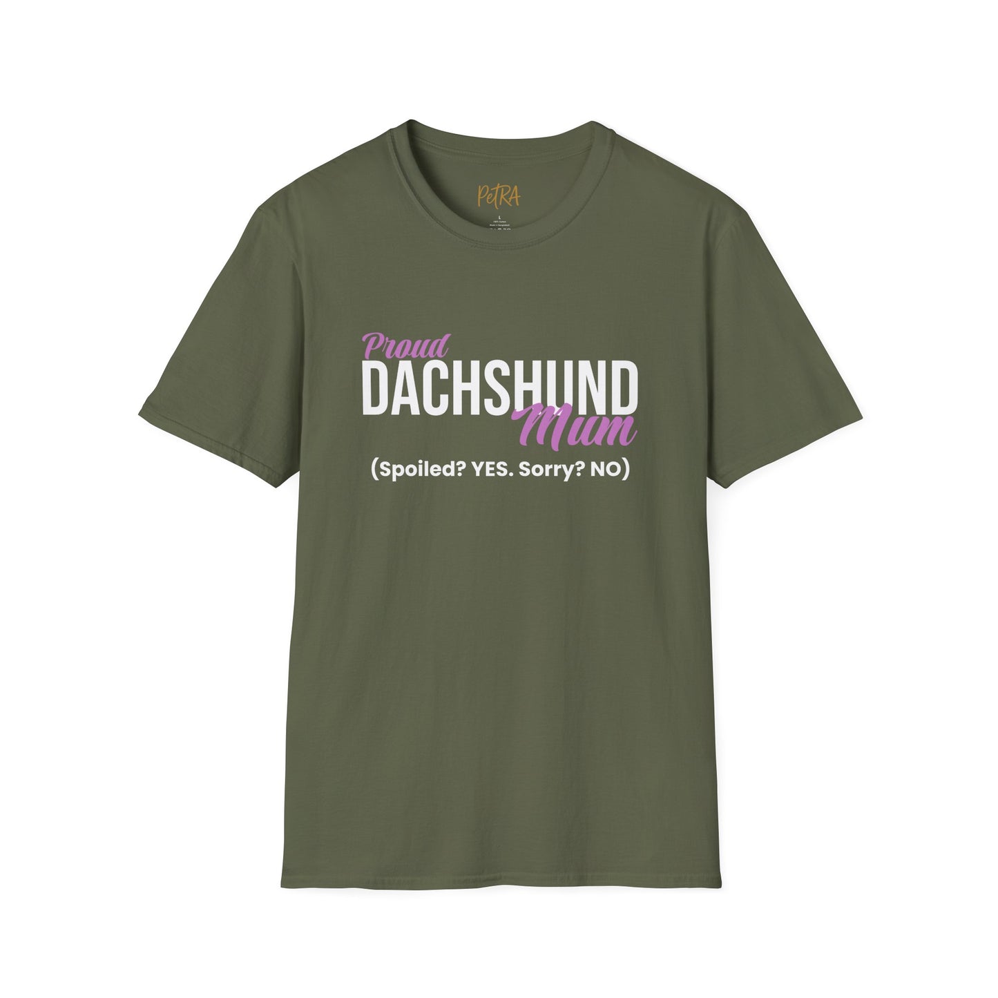 Dachshund Tee – 'Spoiled? YES. Sorry? NO.' Mum Quote – Unisex Fit