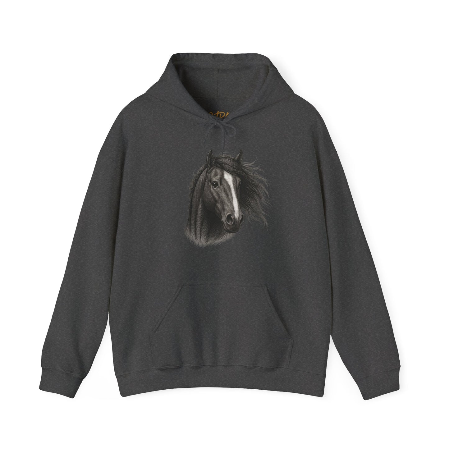 Horse Hoodie – 'Windblown Grace' Sketch Portrait Design – Unisex Fit