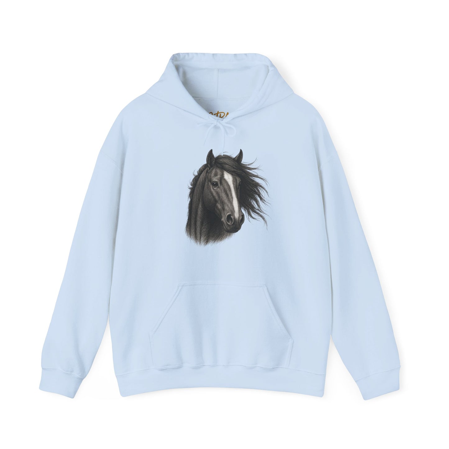 Horse Hoodie – 'Windblown Grace' Sketch Portrait Design – Unisex Fit