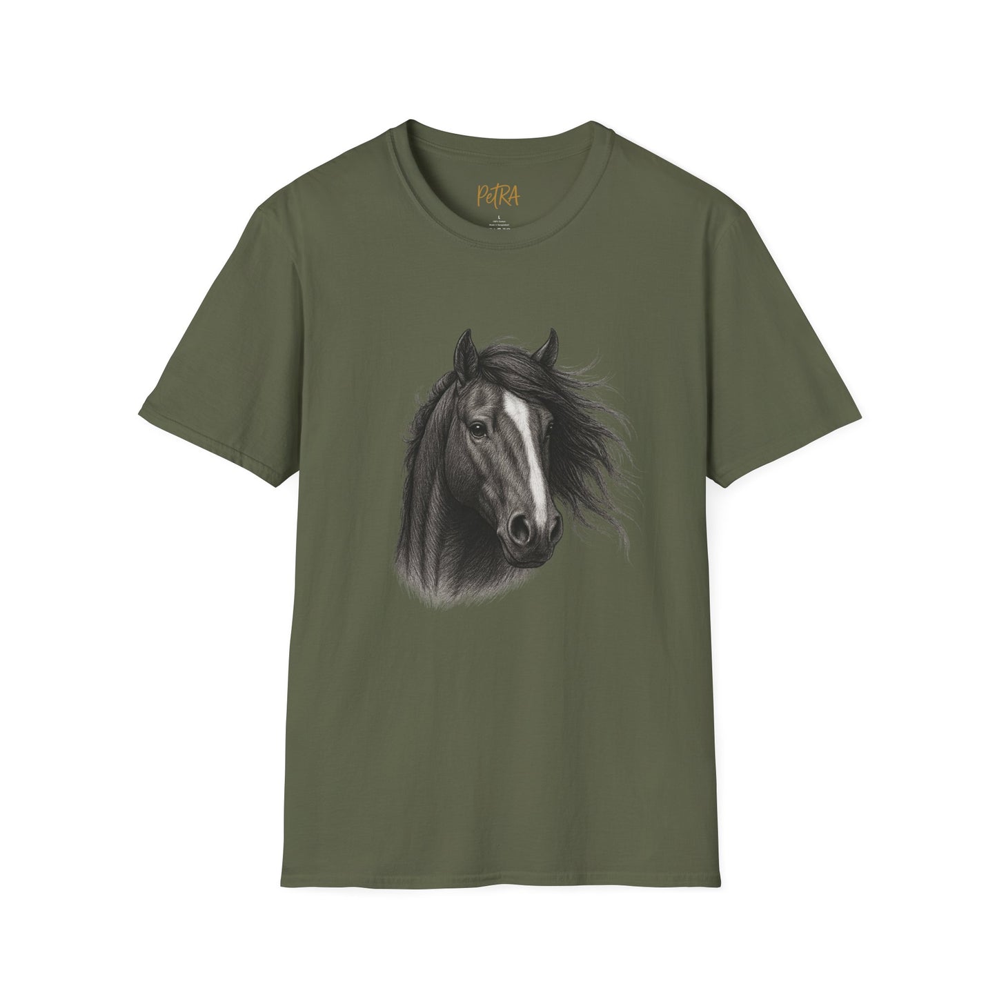 Horse Portrait Tee – Detailed Pencil Sketch Design – Unisex Fit