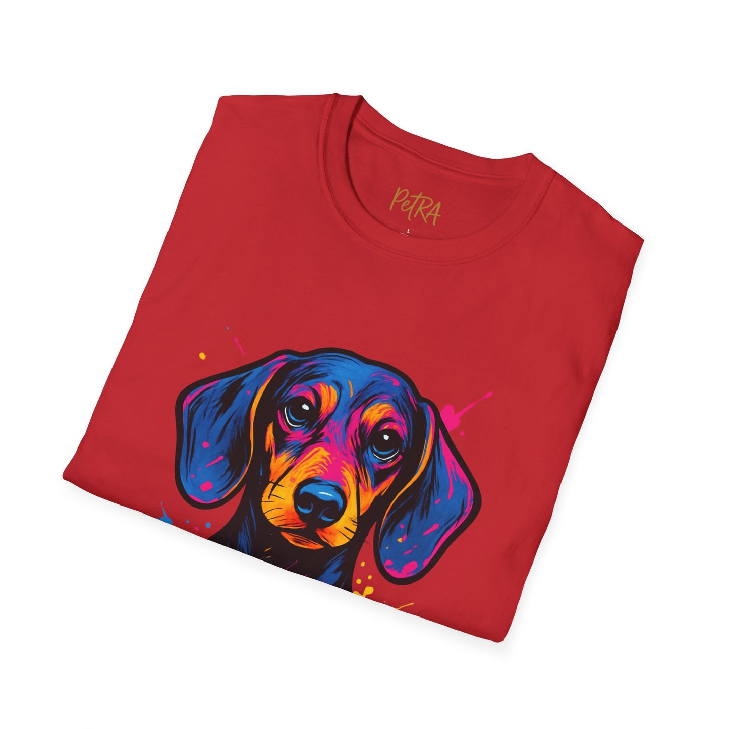 Dachshund T Shirt – Neo Pop Art Head Portrait – Unisex Fit