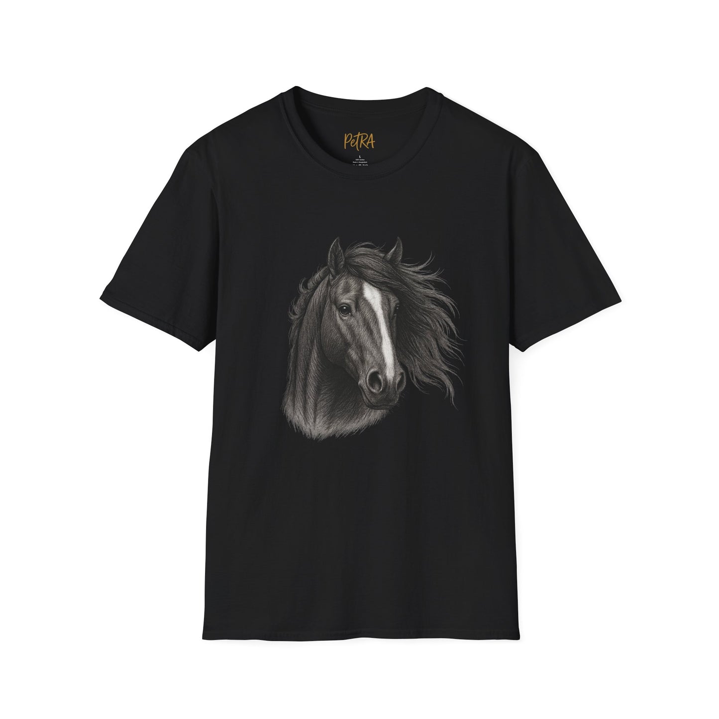 Horse Portrait Tee – Detailed Pencil Sketch Design – Unisex Fit