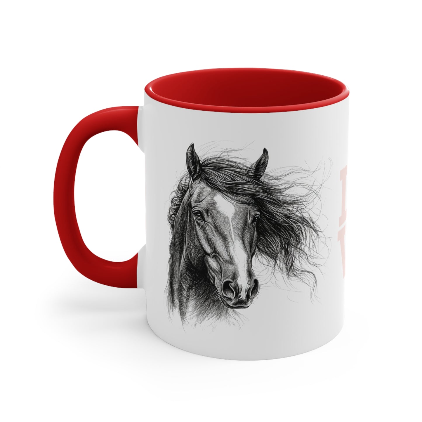 LOVE Horse Mug – Soft Script & Sketch Design – 11oz