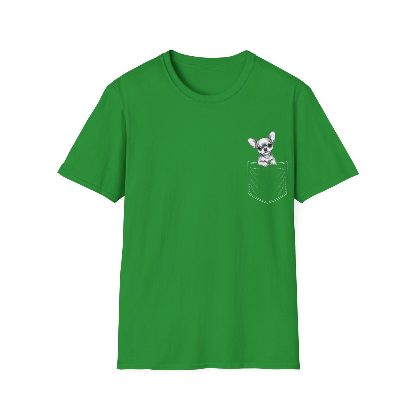 Chihuahua T Shirt – Faux Pocket Sketch Design – Unisex Fit