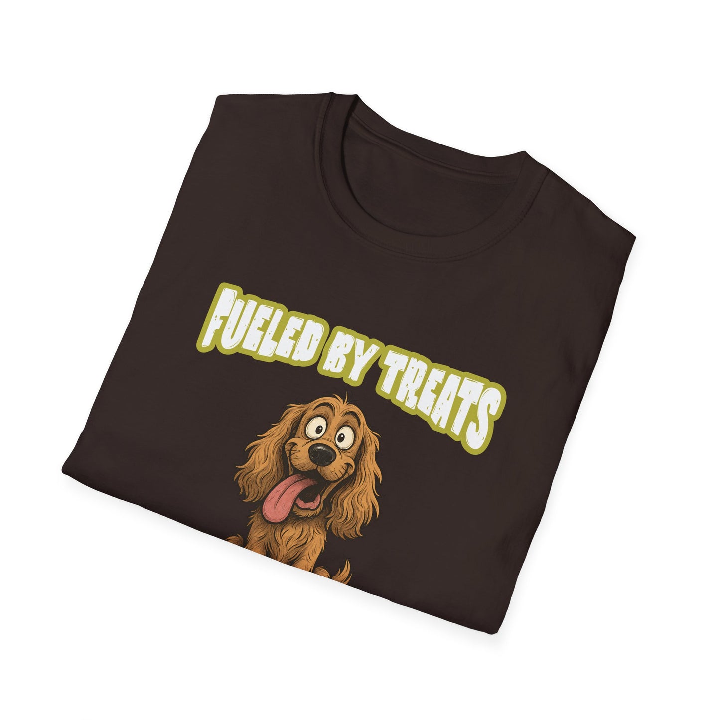 Cocker Spaniel T Shirt – 'Fueled by Treats & Poor Decisions' Cartoon Design – Unisex Fit