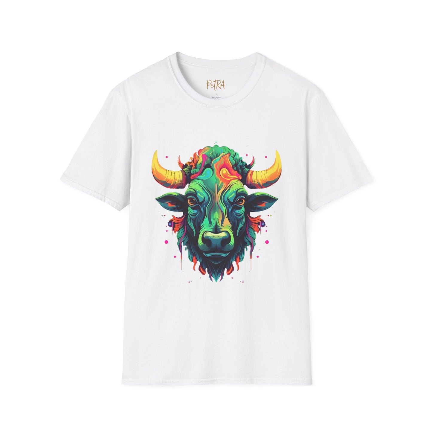 Bull Head Tee – 'Neon Country' Art Design – Unisex Fit