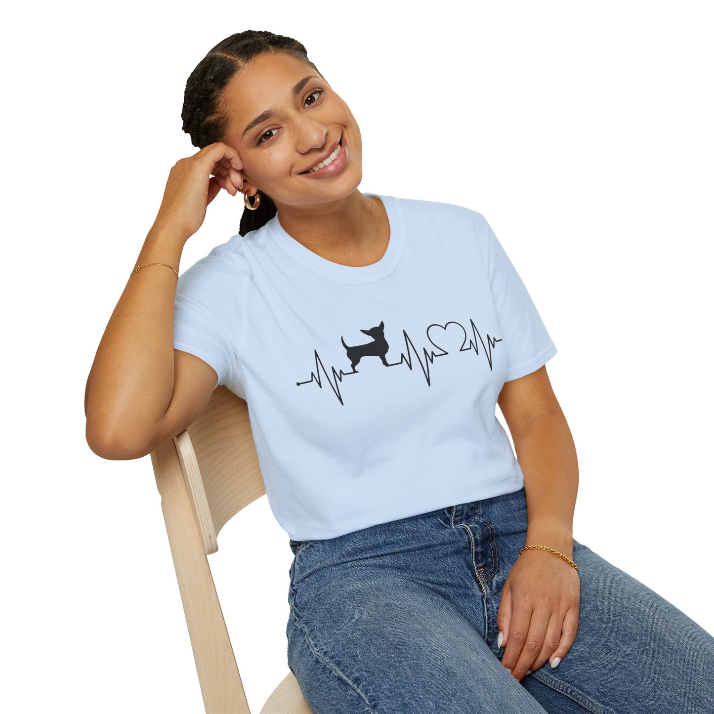 Chihuahua T Shirt – Heartbeat Design – Unisex Fit
