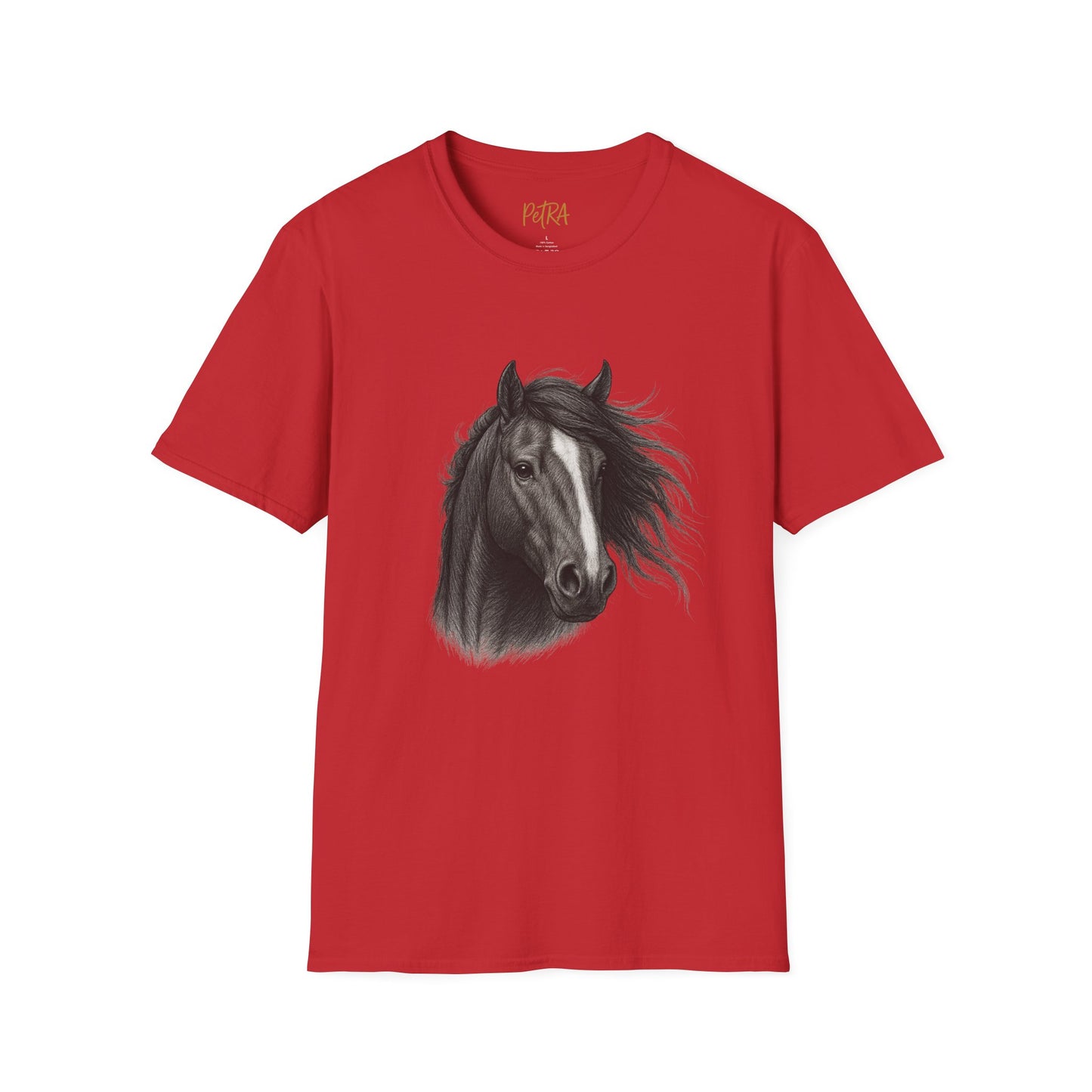 Horse Portrait Tee – Detailed Pencil Sketch Design – Unisex Fit