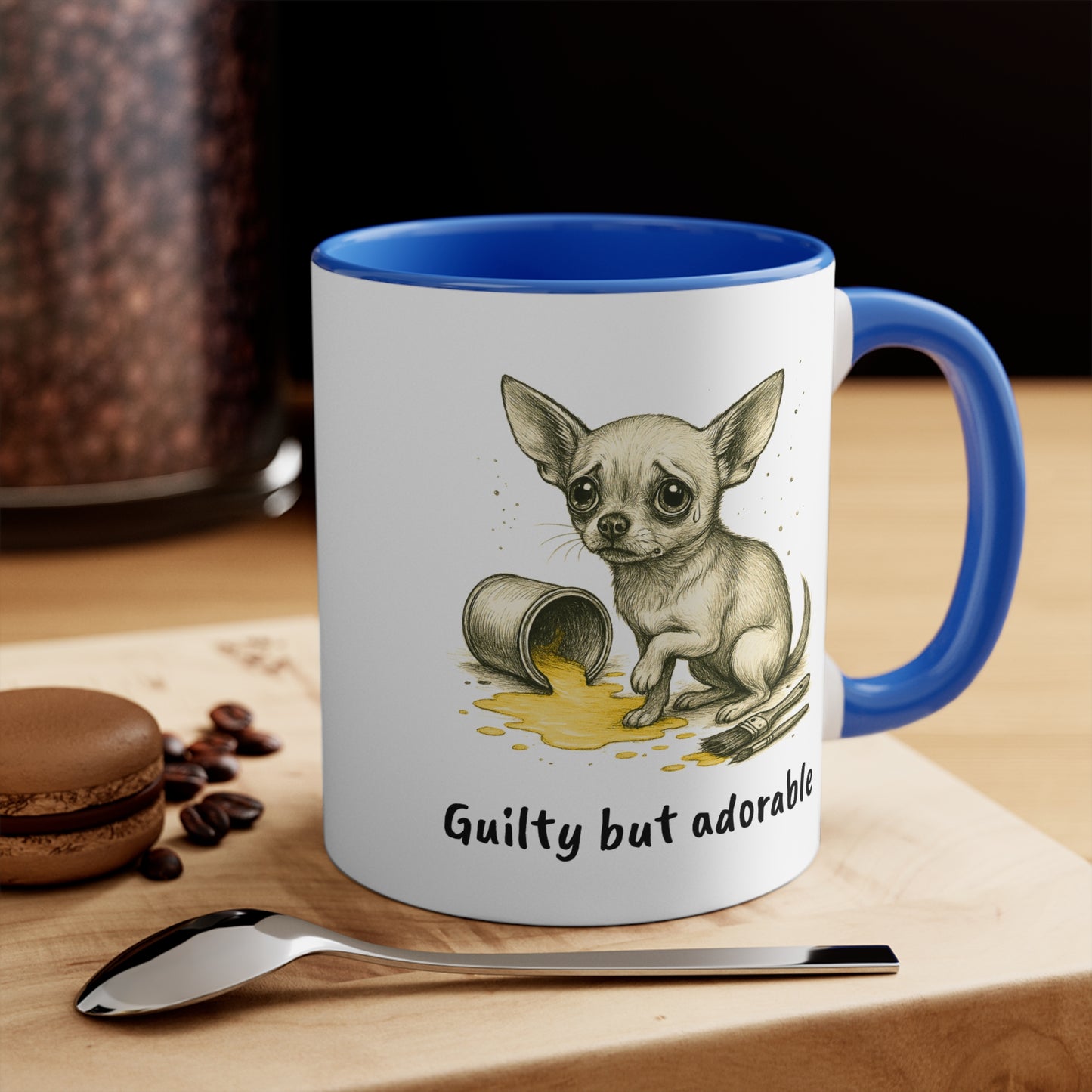 Chihuahua Mug – 'Guilty but Adorable' Sketch Design – 11oz