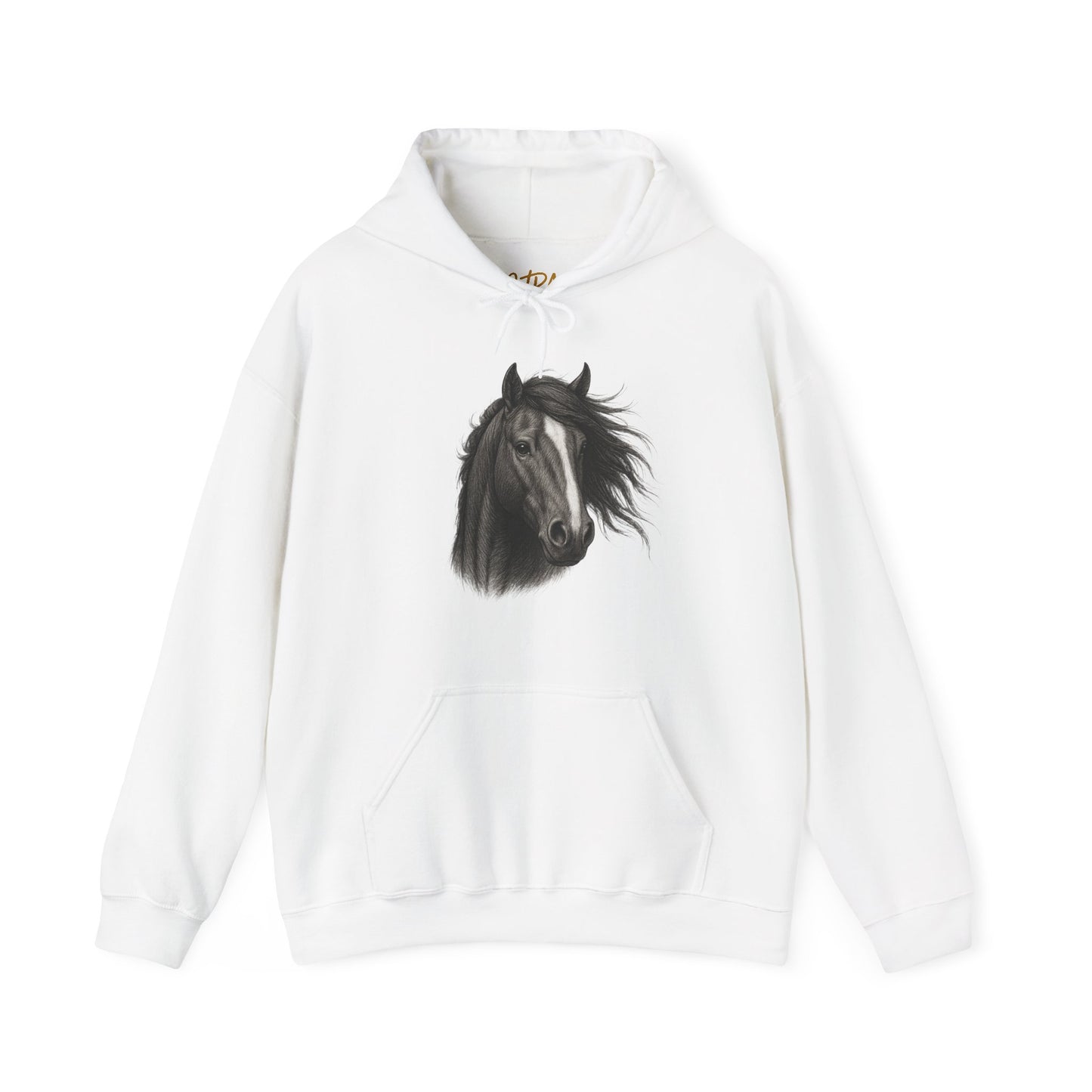 Horse Hoodie – 'Windblown Grace' Sketch Portrait Design – Unisex Fit