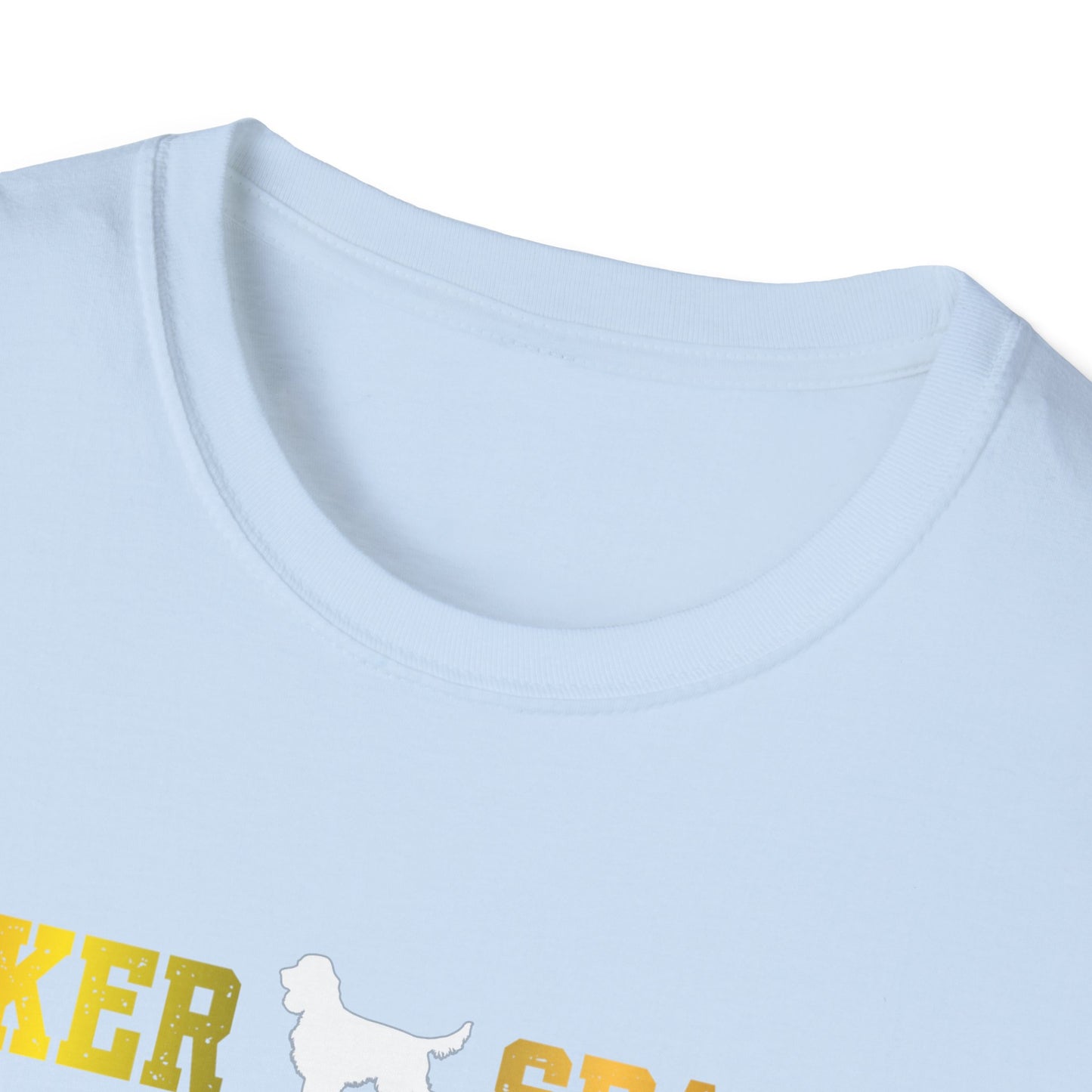 Cocker Spaniel T Shirt – 'Cocker Spaniel Dad' Block Silhouette – Unisex Fit