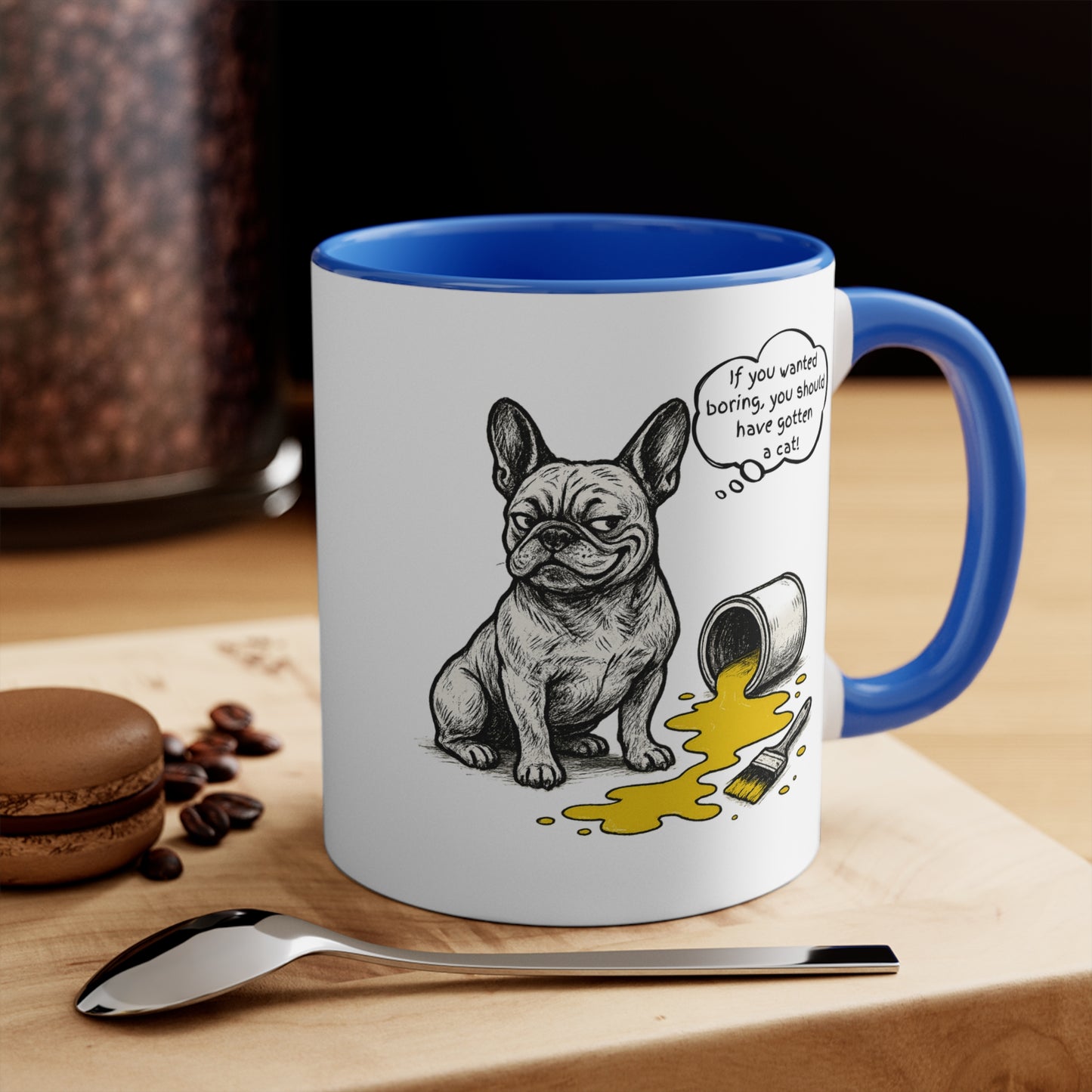 Frenchie Mug – 'If You Wanted Boring' Sketch Design – 11oz