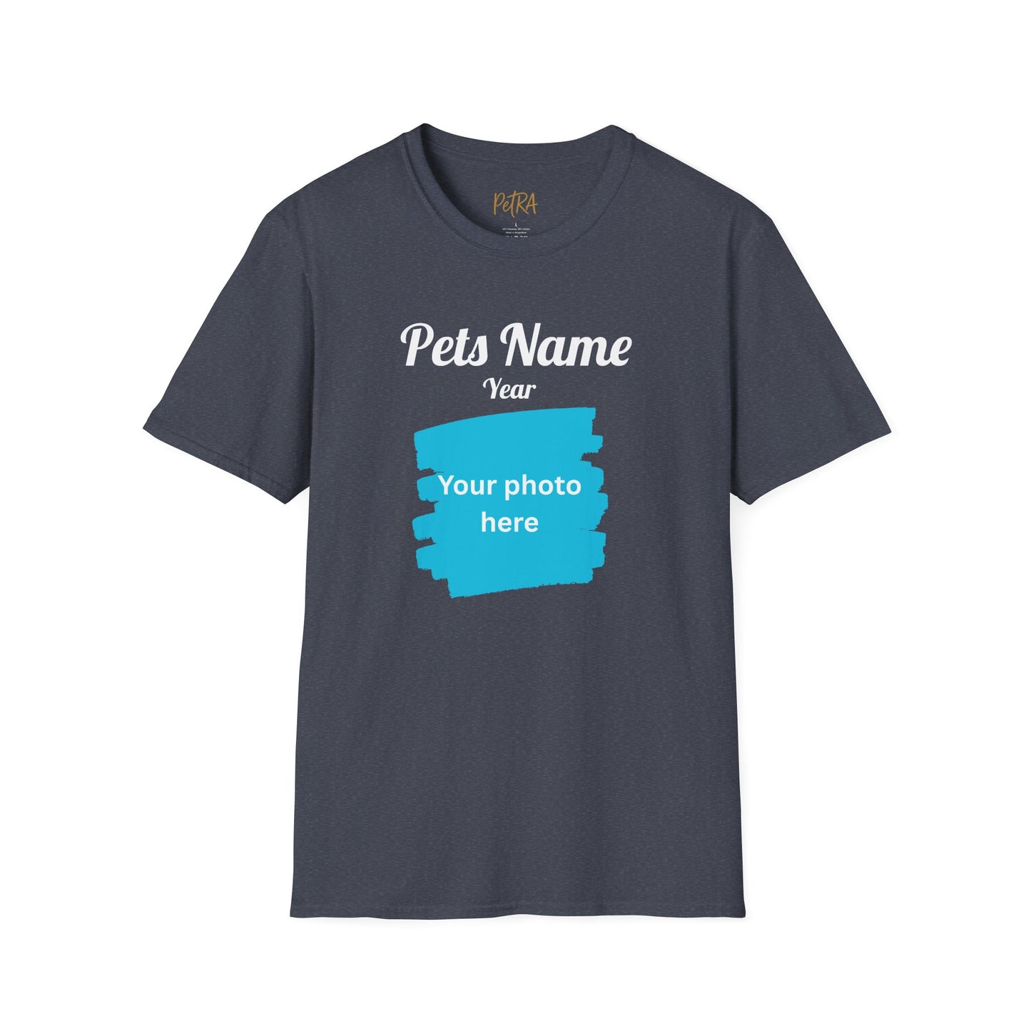 Custom Pet Photo T Shirt – Basic Upload & Text – Unisex Fit