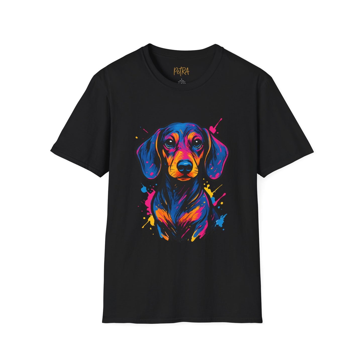 Dachshund T Shirt – Neo Pop Art Head Portrait – Unisex Fit