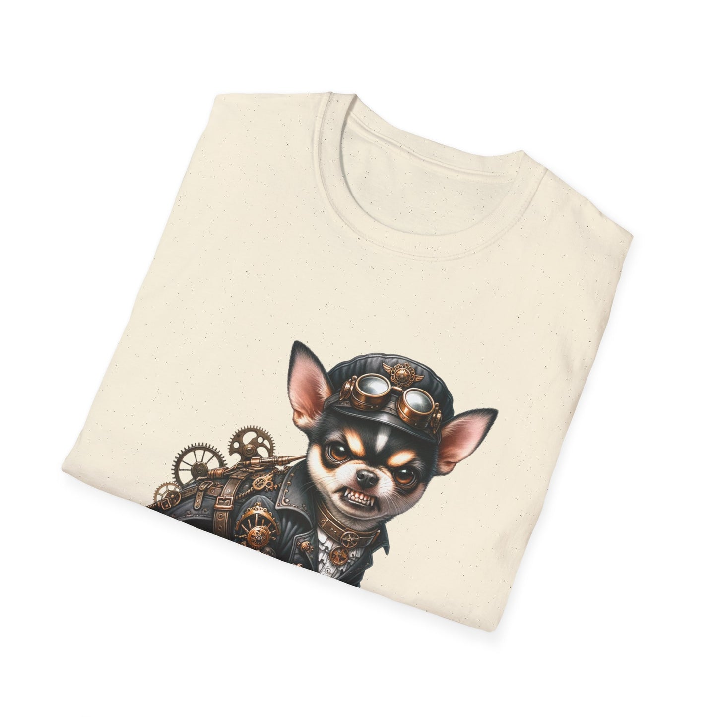 Chihuahua T Shirt – 'Tiny but Lethal' Steampunk Cosplay Design – Unisex Fit