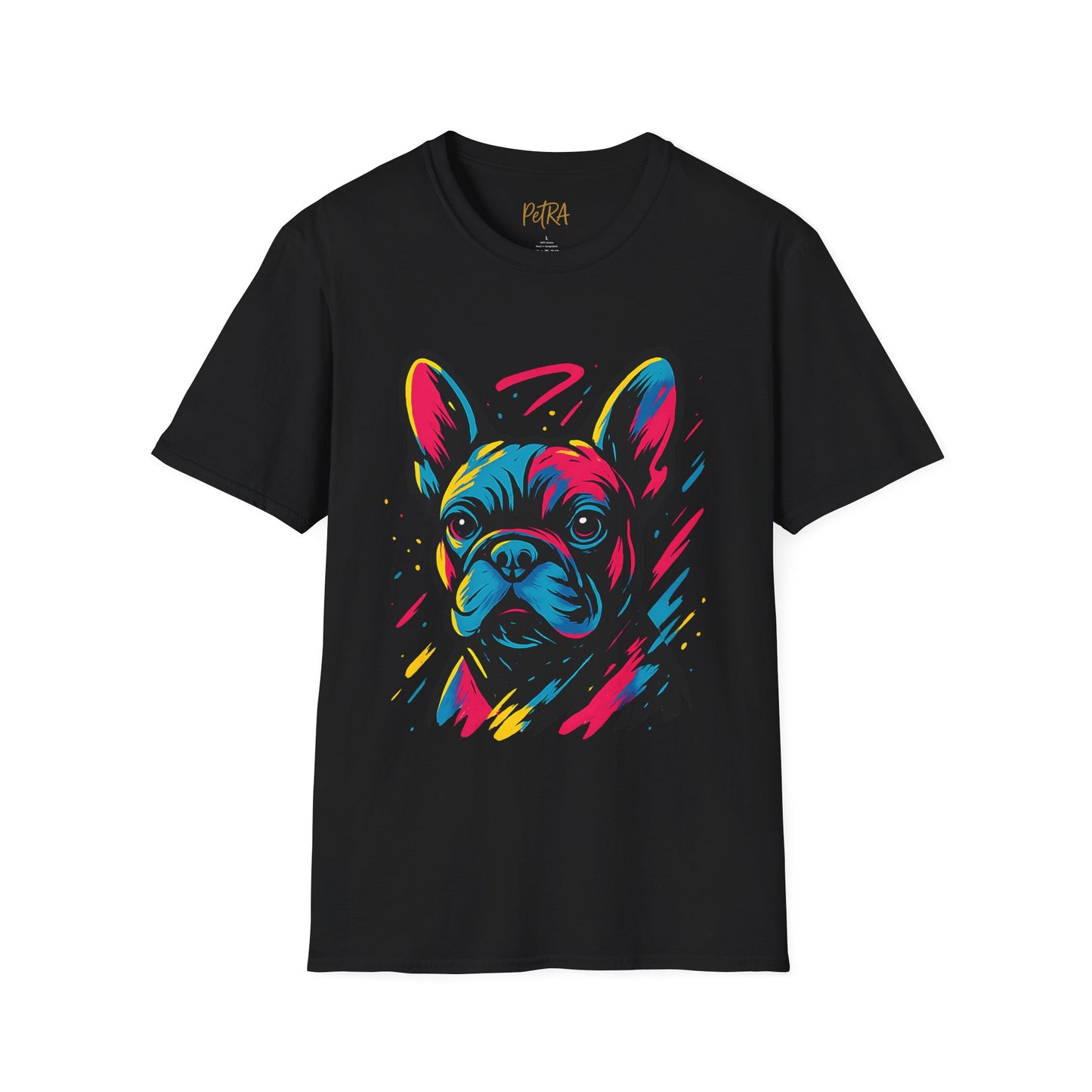 French Bulldog T Shirt – Neon Pop Art Portrait – Unisex Fit